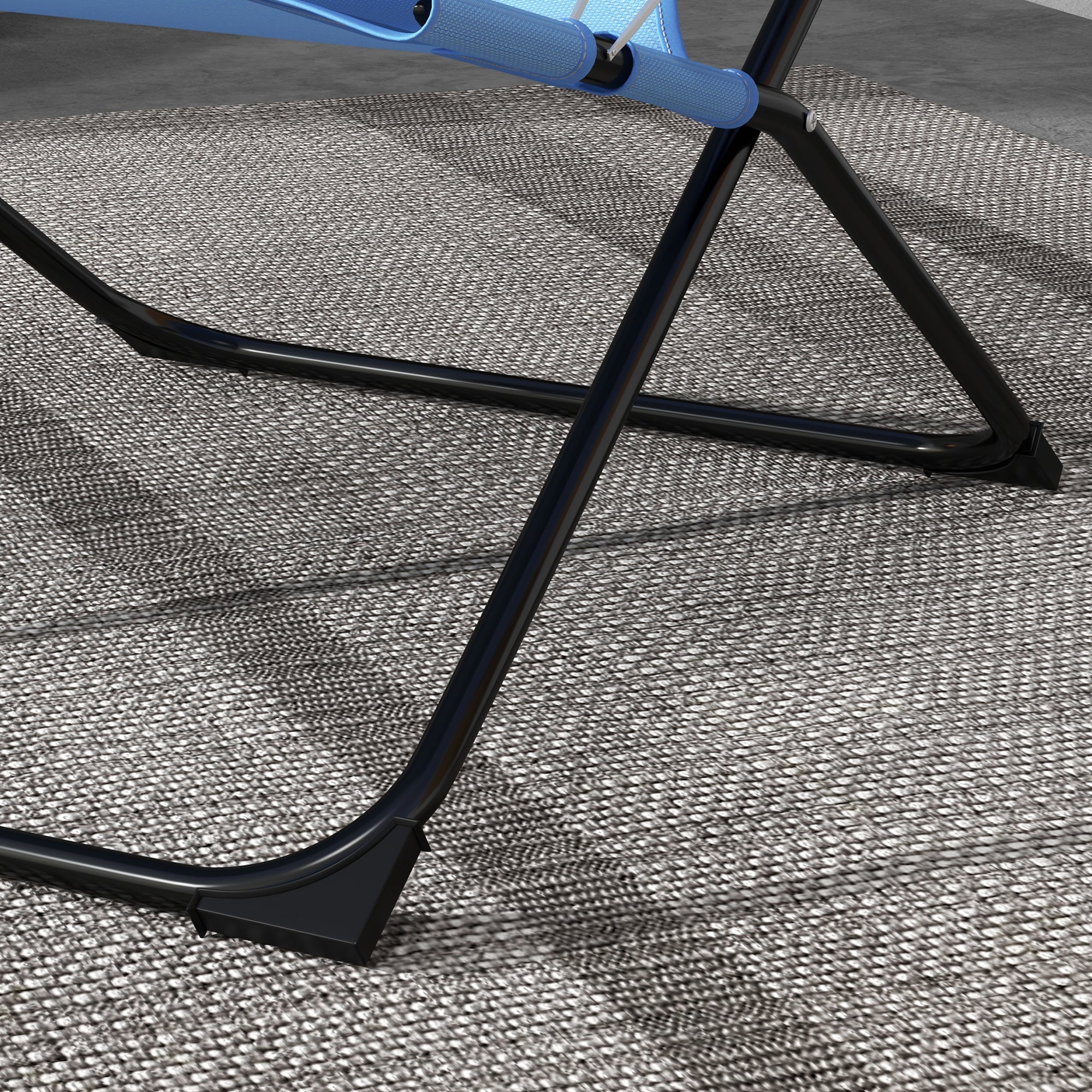 Folding Garden Chair with Adjustable Backrest Camping Chair with Headrest up to 120 kg Load for Garden Balcony Mesh Blue