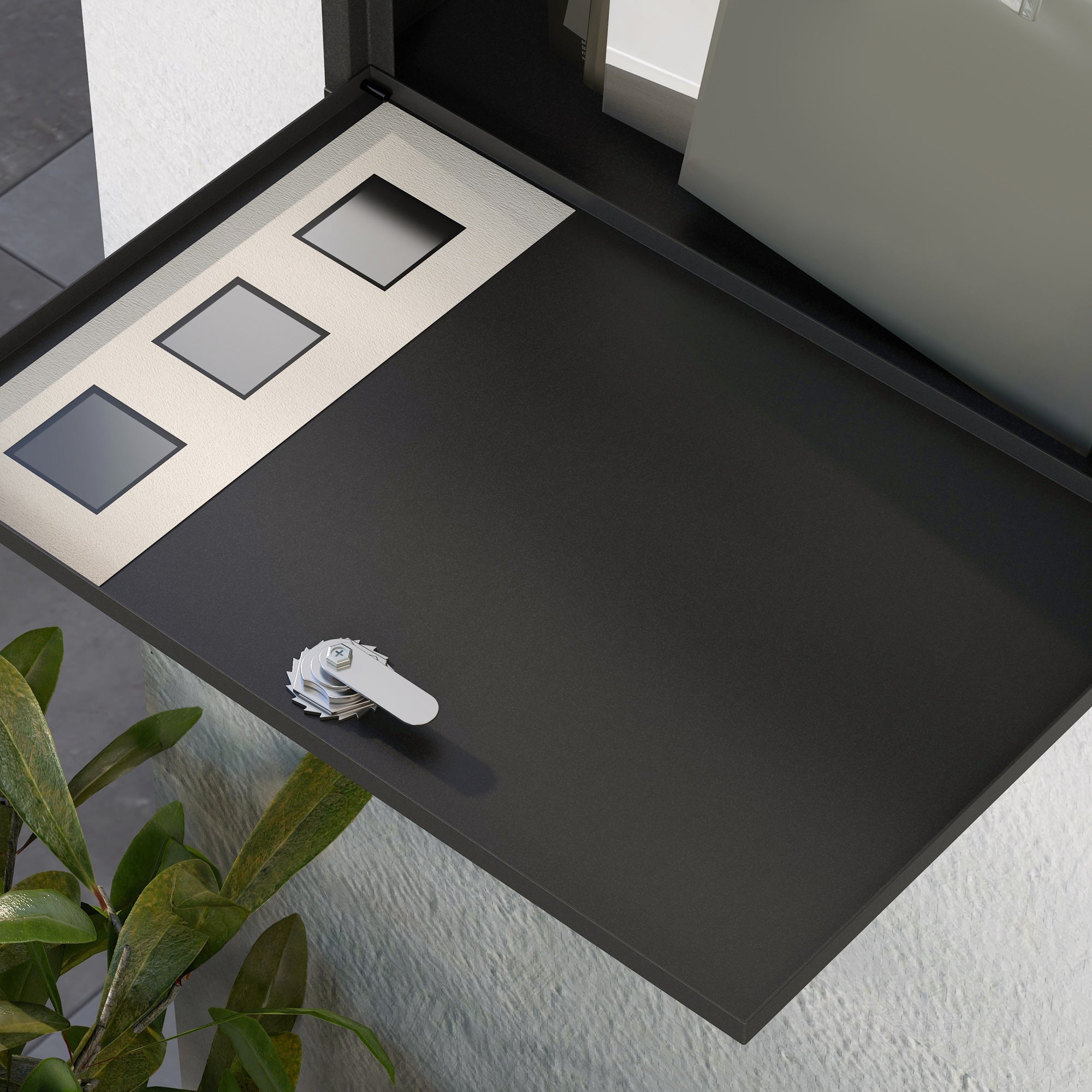 Letterbox with Newspaper Compartment, Metal Mailbox with 2 Keys, Wall-Mounted Mailbox with Viewing Window, Water-Resistant, 36.5 x 11.5 x 29 cm, Black