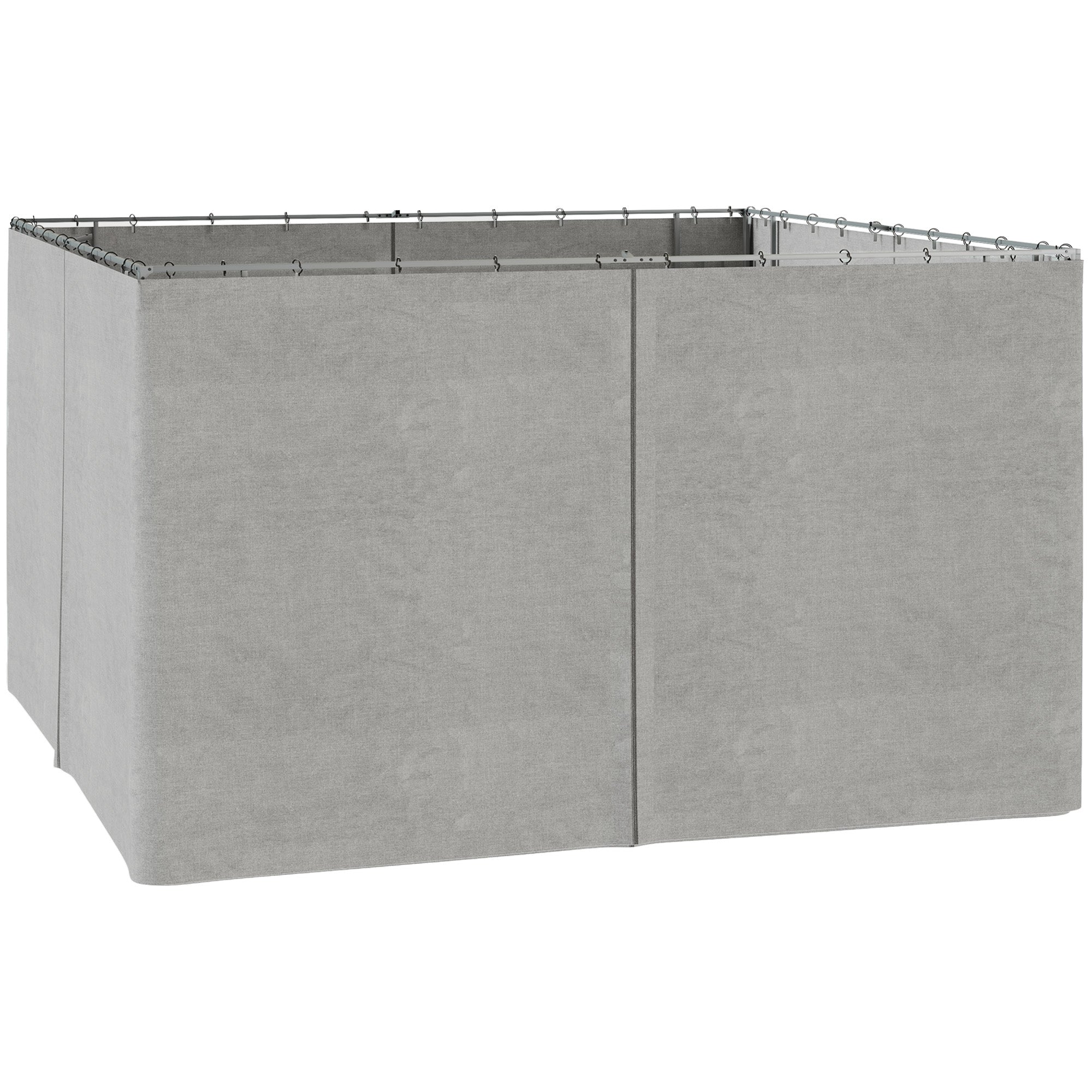 4 Side Panels for 3x4m Pavilion with Hooks, Side Walls for Garden Pavilion Party Tent Polyester Light Grey 352 x 205cm