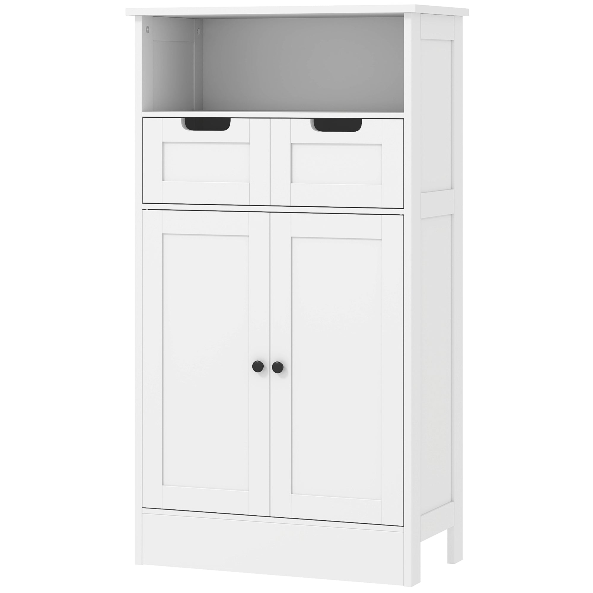 Bathroom Cabinet Bathroom Cabinet Tall Cabinet with Adjustable Shelf, 2 Drawers, 2 Doors, Cabinet Storage Cabinet for Bathroom, Living Room 60 x 30 x 108.8 cm White