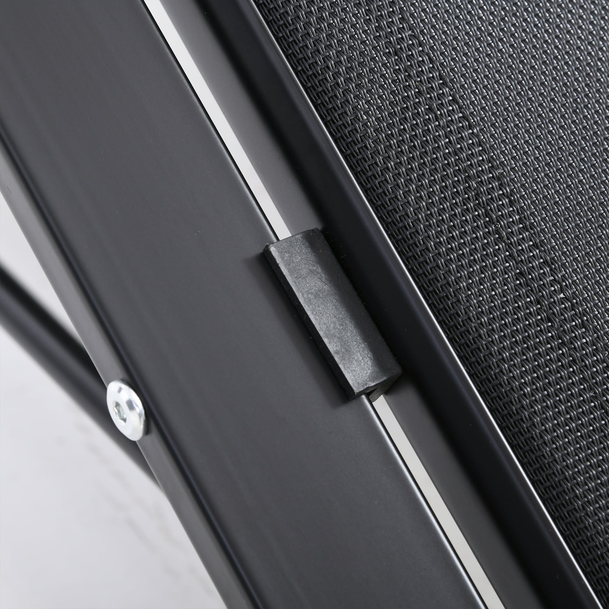 Garden Lounger Set Metal Mesh 3-Piece Sun Lounger with Tea Table Garden Furniture Set with 2 Sun Loungers, 1 Side Table Outdoor Seating Group for Garden, Balcony 59W x 169D x 66H cm Black