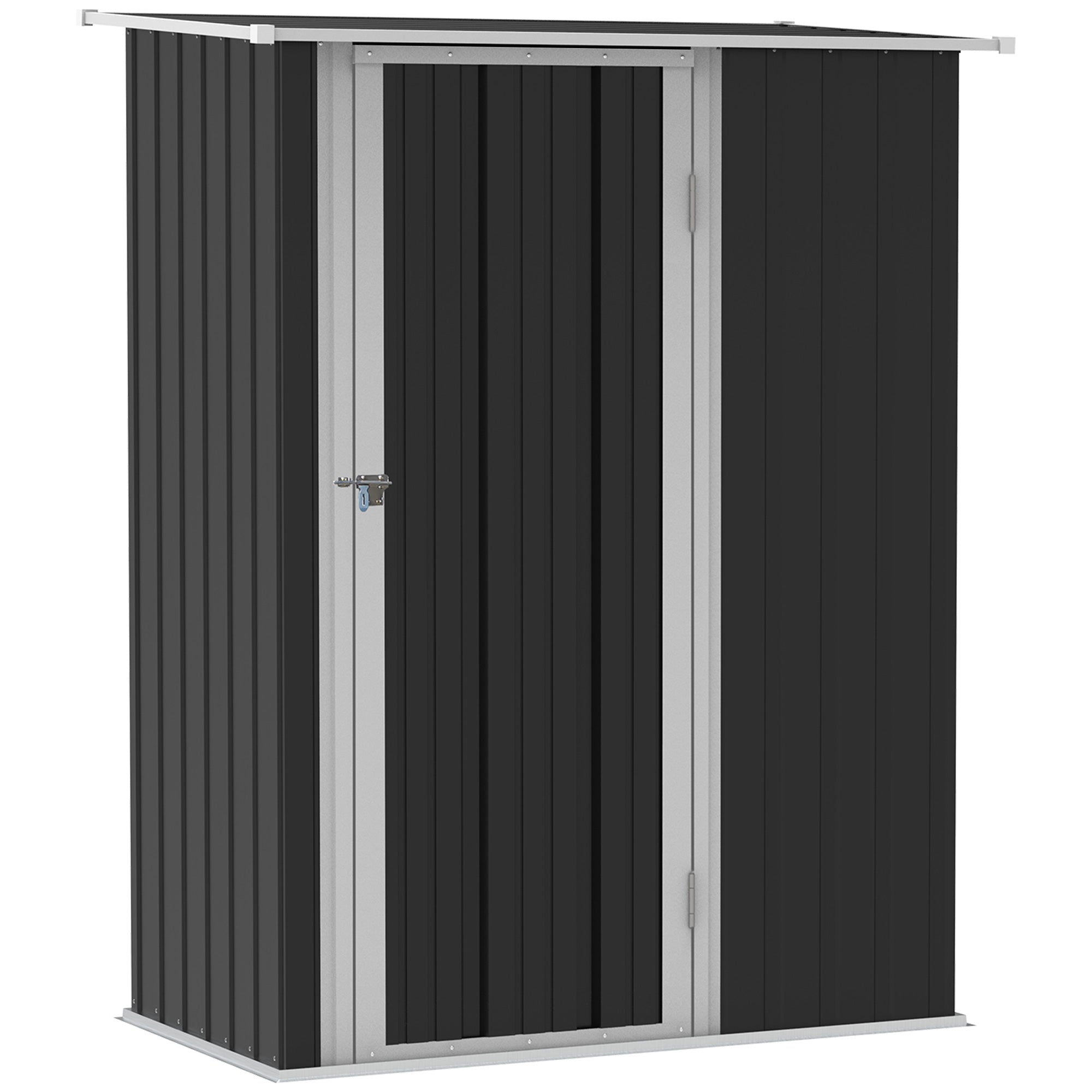 Garden Shed Tool Shed with Door Outdoor Steel Dark Grey 142 x 84 x 189 cm