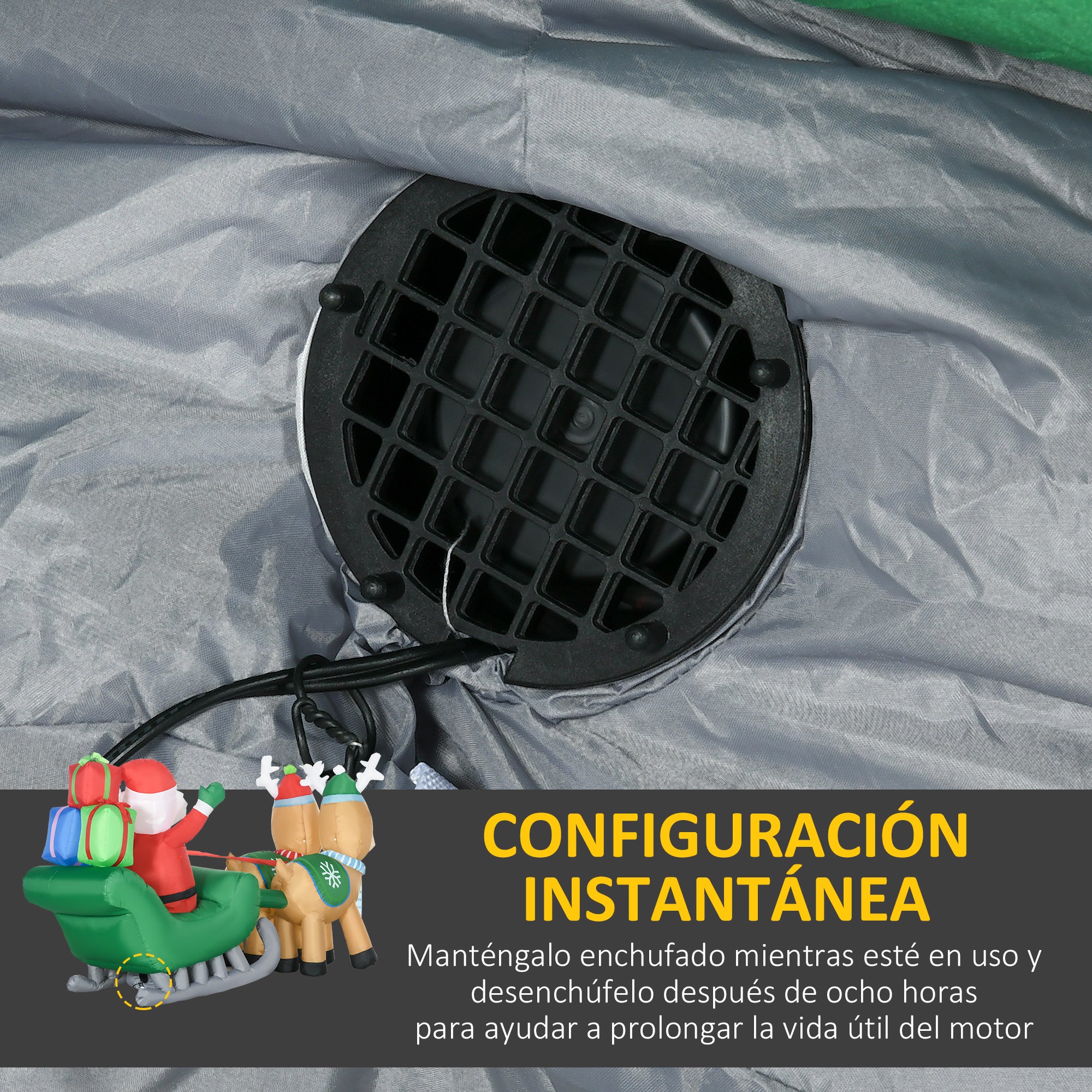 Christmas Inflatable Decoration Santa Claus with Sleigh and 2 Reindeer Christmas Decoration with 4 LED Lights for Garden Patio 82.7"L x 27.6"W x 49.2"H