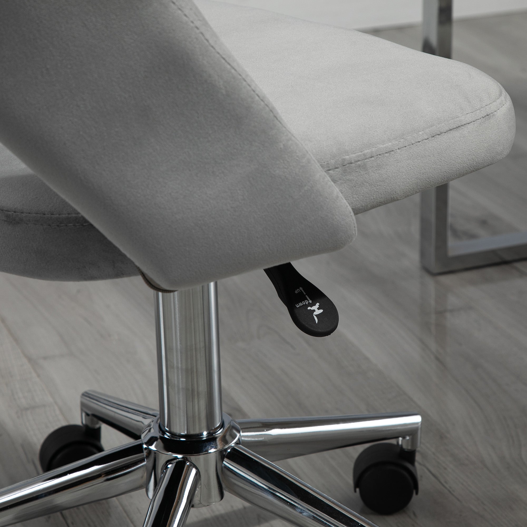 Ergonomic and Swivel Office Chair, Padded Desk Chair with Adjustable Height, Gray 49x60x79-91cm