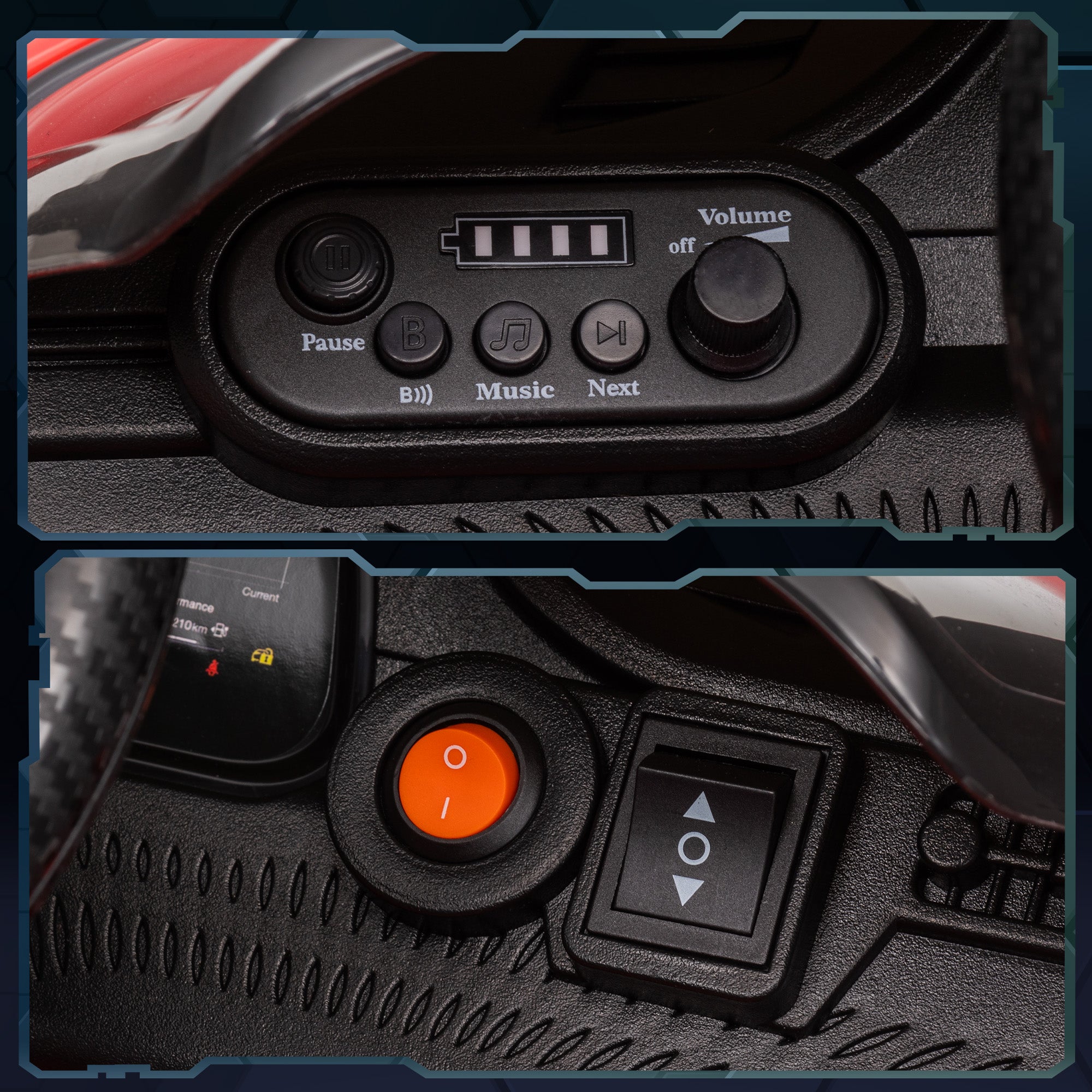 Electric Car for Kids +3 years Maserati Gran Turismo Folgore 2 Powerful Motors Electric Car with 12V Battery Speed 3-5 km/h 2.4G Remote Control Headlights Horn and MP3 Red