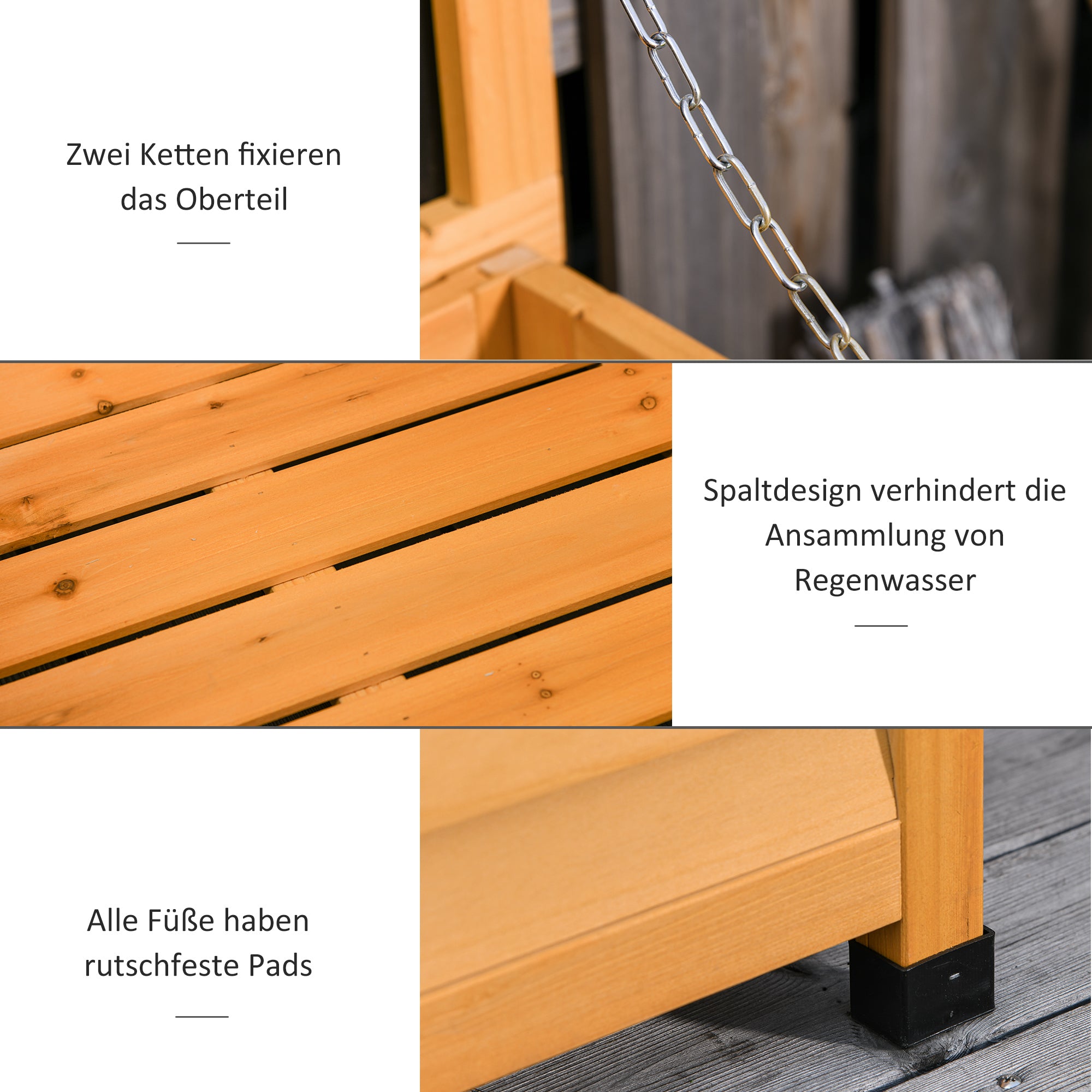Garden Box, Cushion Box, Storage Box, Garden Chest, Weatherproof, Solid Wood, 127 x 56 x 60 cm Yellow