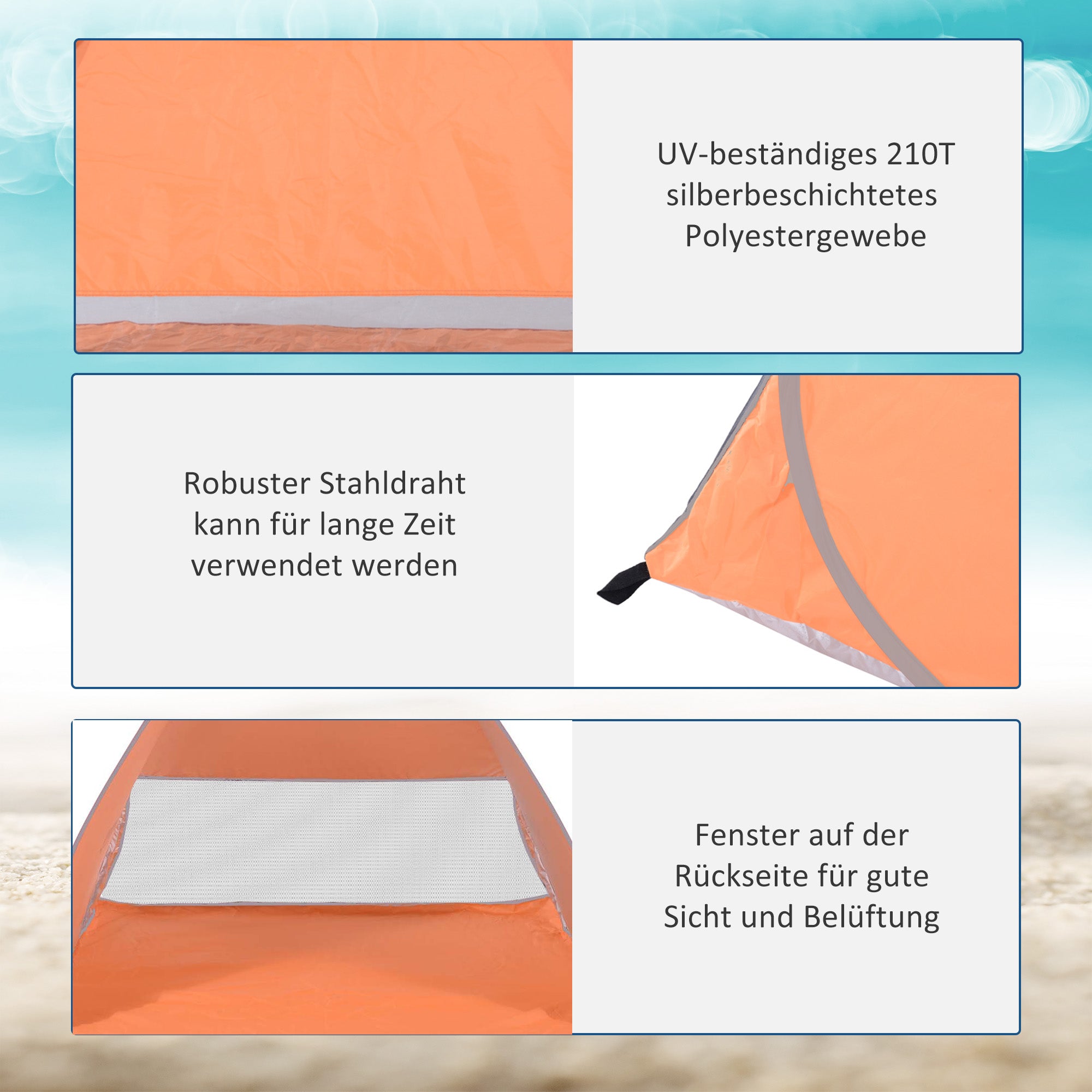 Pop-Up Beach Shelter Automatic Beach Tent with Window UV Protection Portable Pop-Up Tent, Beach Tent Windbreak Sun Protection for 2-3 People Small Pack Size