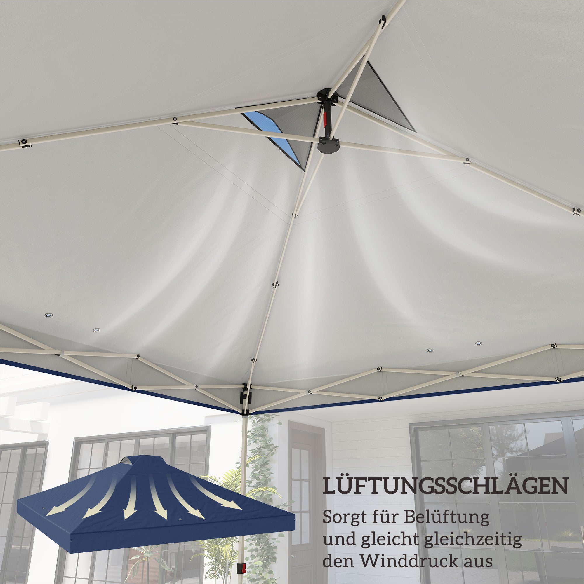 Replacement Canopy 3 x 3 m Gazebo Top with 8 Drainage Holes, UPF 50+ for Metal Garden Gazebo / Party Tent – Blue