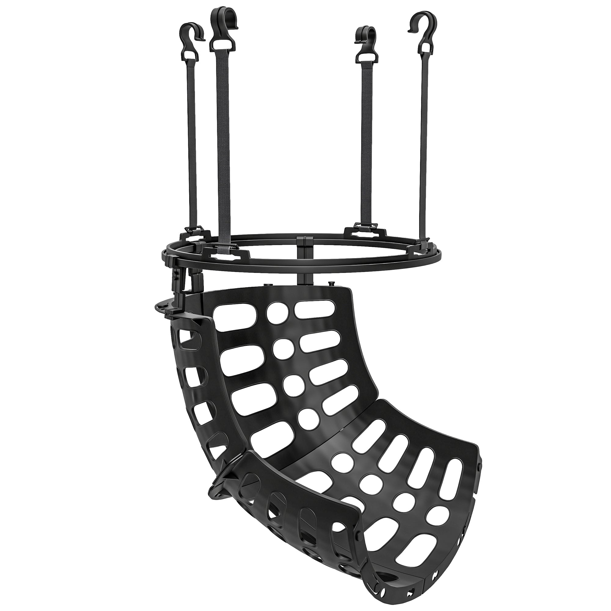 SPORTNOW Basketball Rebounder, 360° Rotatable Basketball Return Attachment, Basketball Return System for Shooting Drills, with Rebound Ramp, Indoor-Outdoor, Black