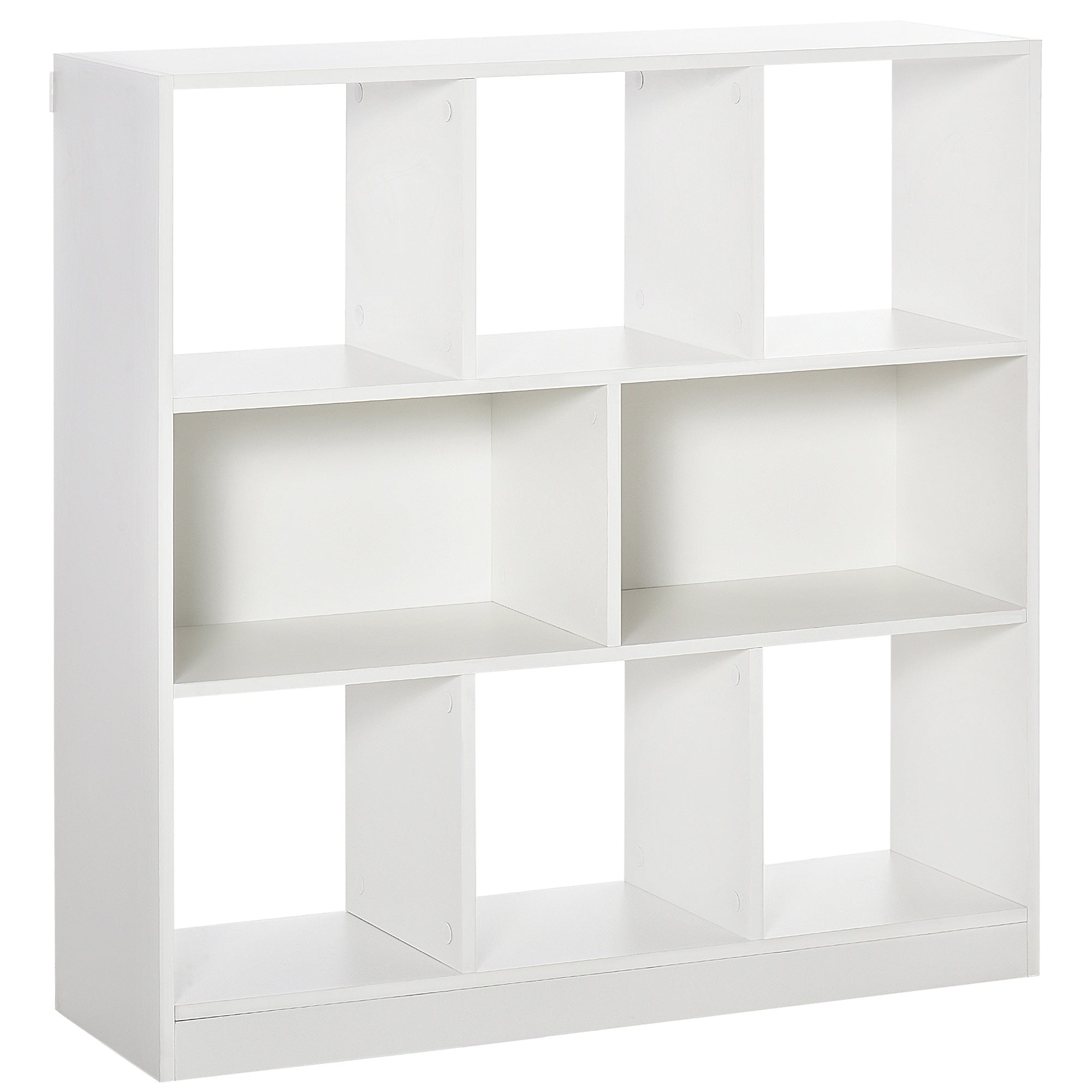 Bookcase Shelf with 8 Compartments Display Shelf Modern Bookcase for Living Room Bedroom Office 97.5x30x100 cm White