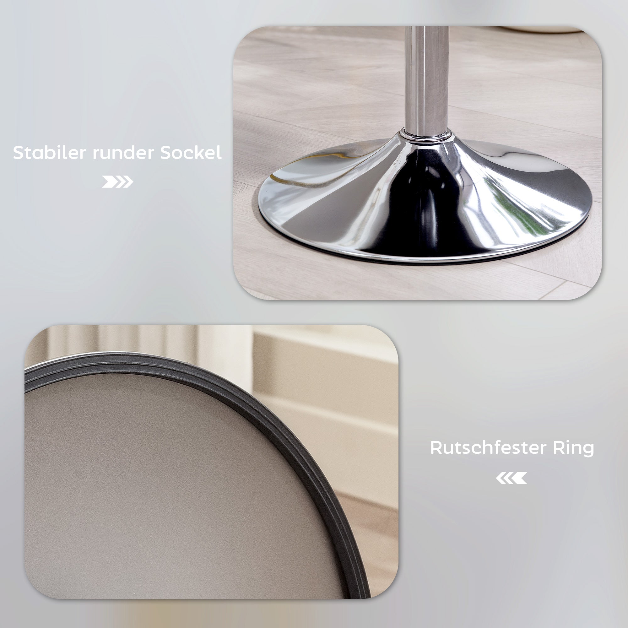 Bar Stool, Padded Bar Chair with Metal Frame, Cord Look, Height Adjustable Kitchen Stool with Footrest 360° Swivel Barstool for Kitchen, Living Room, Dining Room White