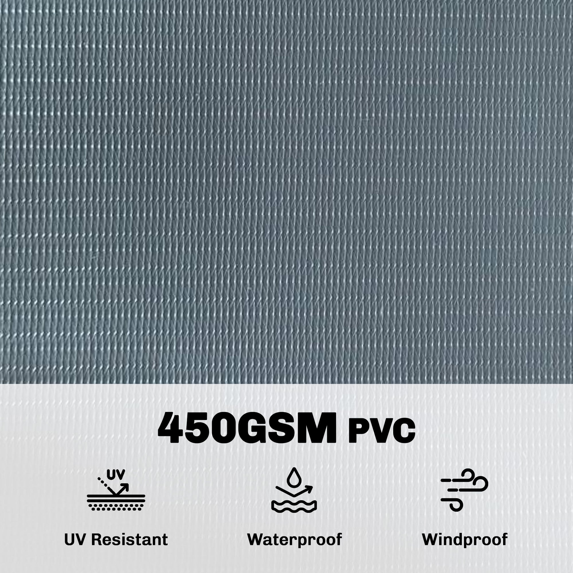 4-Pack Garden Privacy Screen — 35 m x 19 cm (115 ft x 7.5 in), Waterproof & UV-Resistant Windbreak with Clips, Gray