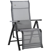 Folding Sun Lounger Garden Lounger with Cushion Zero Gravity Recliner with 9-Position Adjustable Backrest Garden Chair up to 150 kg Load Capacity, for Garden Holiday Outdoor Beach, Black+Gray