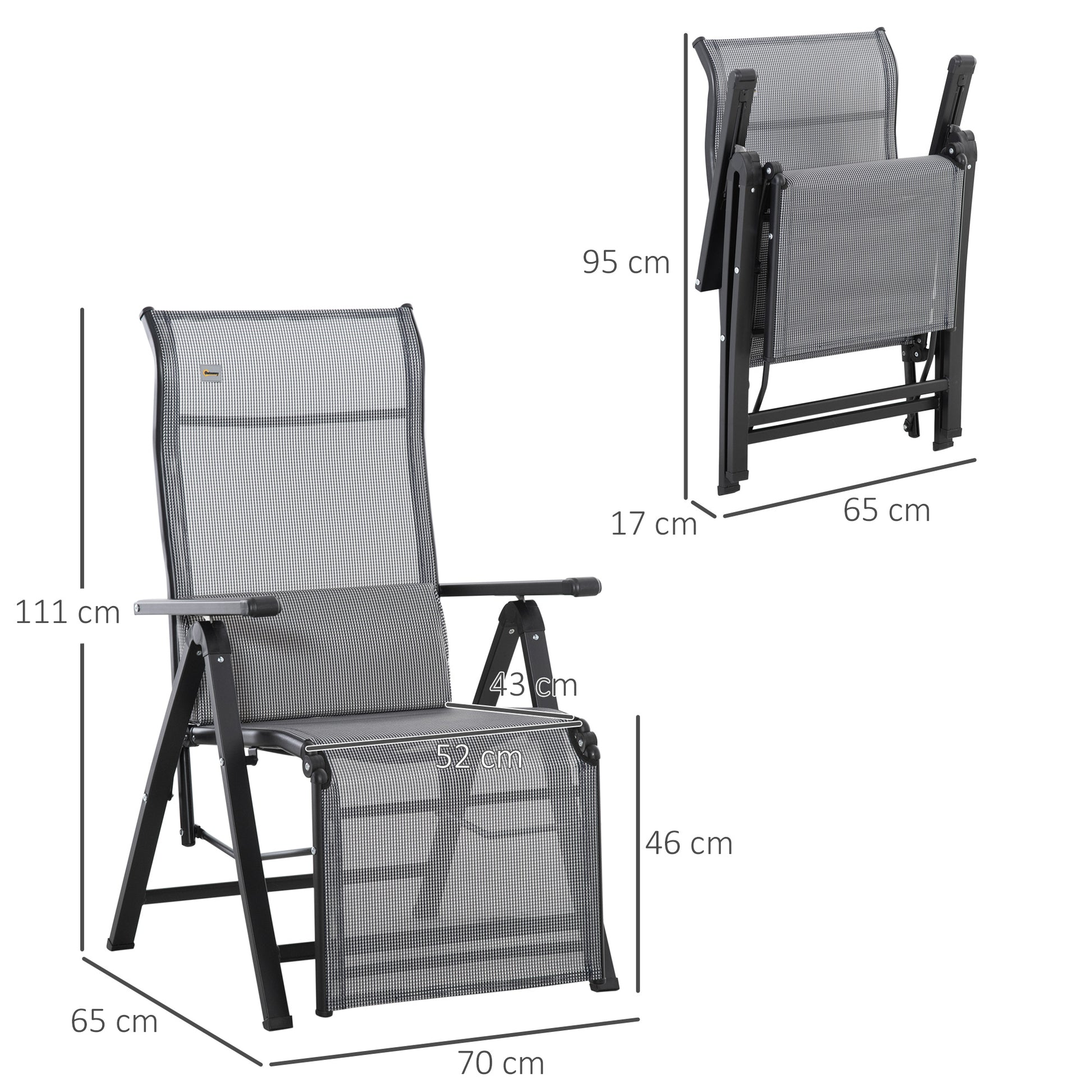 Folding Sun Lounger Garden Lounger with Cushion Zero Gravity Recliner with 9-Position Adjustable Backrest Garden Chair up to 150 kg Load Capacity, for Garden Holiday Outdoor Beach, Black+Gray