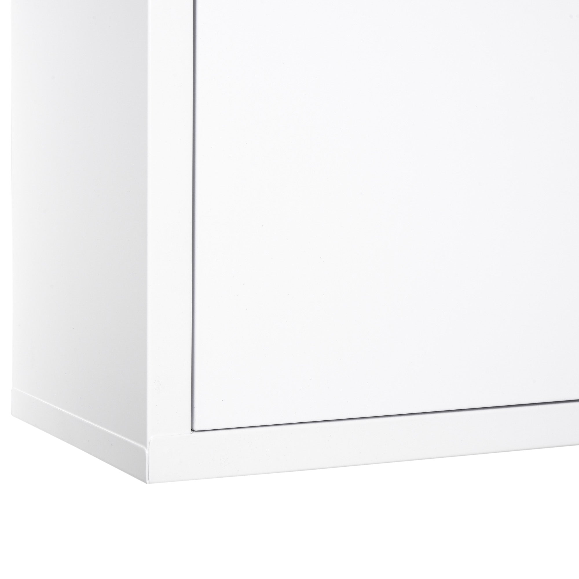 Medicine Cabinet Medicine Cabinet for Medication Storage, Lockable Medicine Cabinet Metal with 3 Compartments First Aid Cabinet, 40 x 18 x 60 cm, White