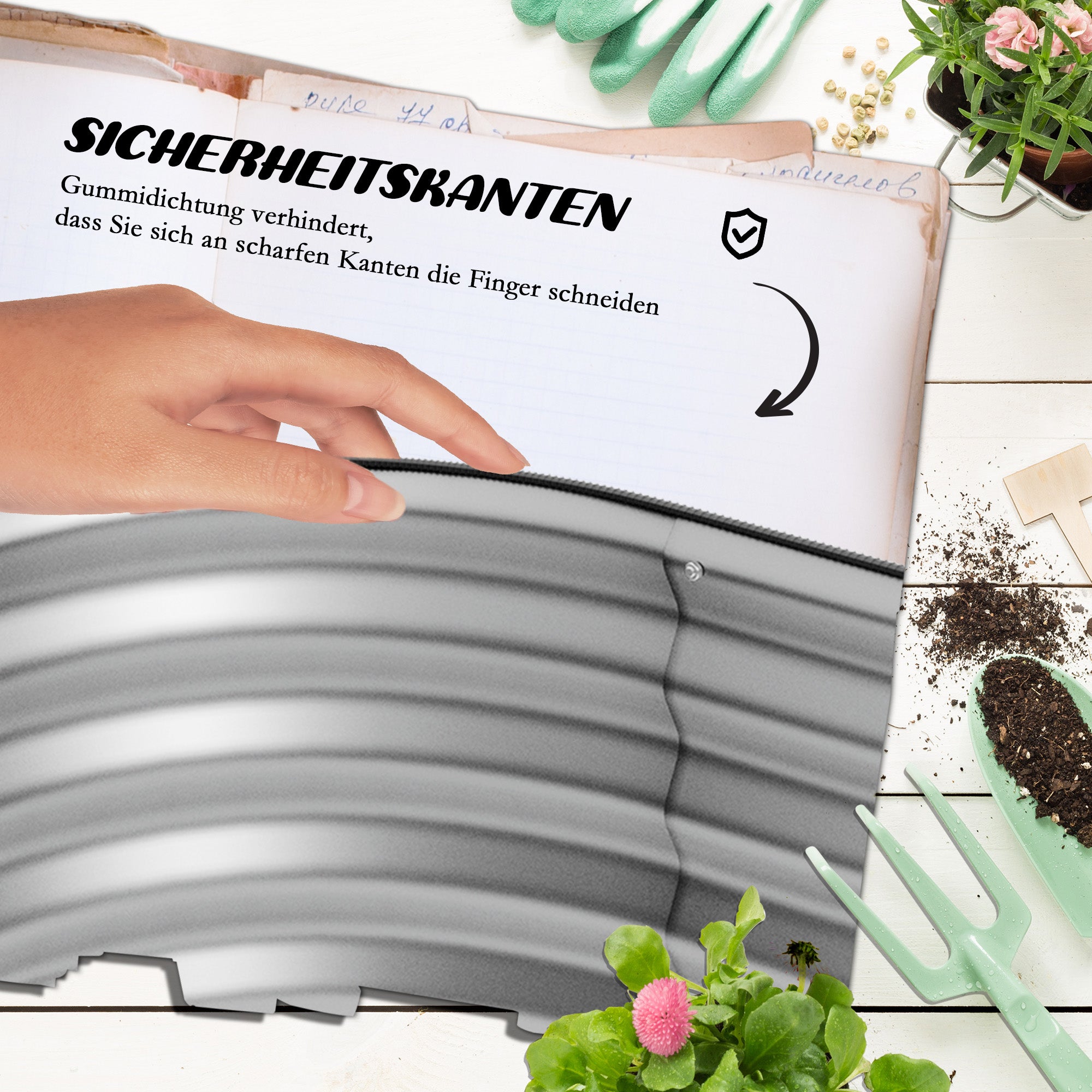 Raised Garden Bed Metal, 2-Tier Planter, Plant Box, Vegetable Bed with Screws, Herb Garden for Garden, Balcony, Silver, 118 x 45 x 30 cm