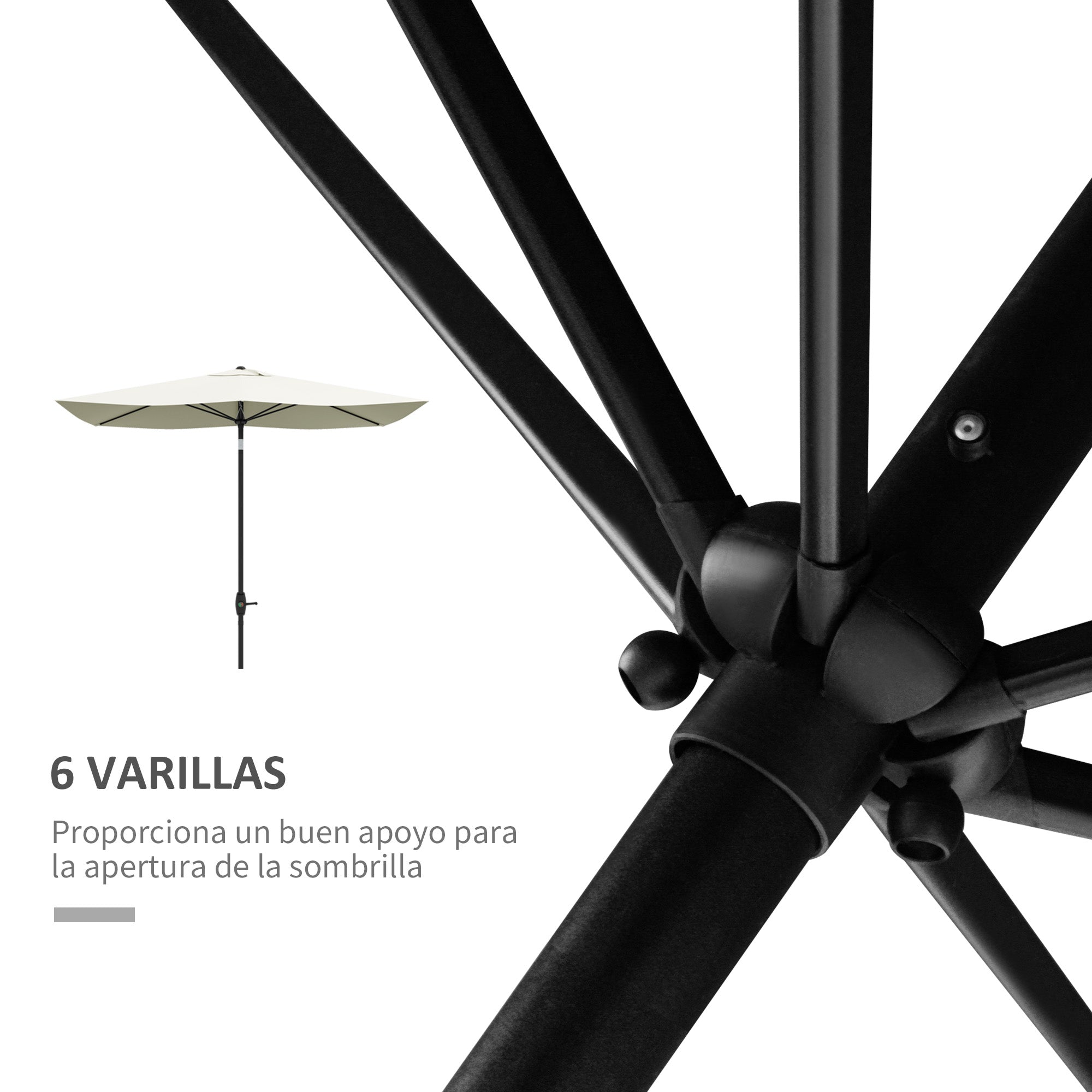 Outdoor Terrace Umbrella 3x2 m Patio Umbrella with Adjustable Angle Aluminum Mast and UV 50+ Protection Umbrella for Garden Patio Beige