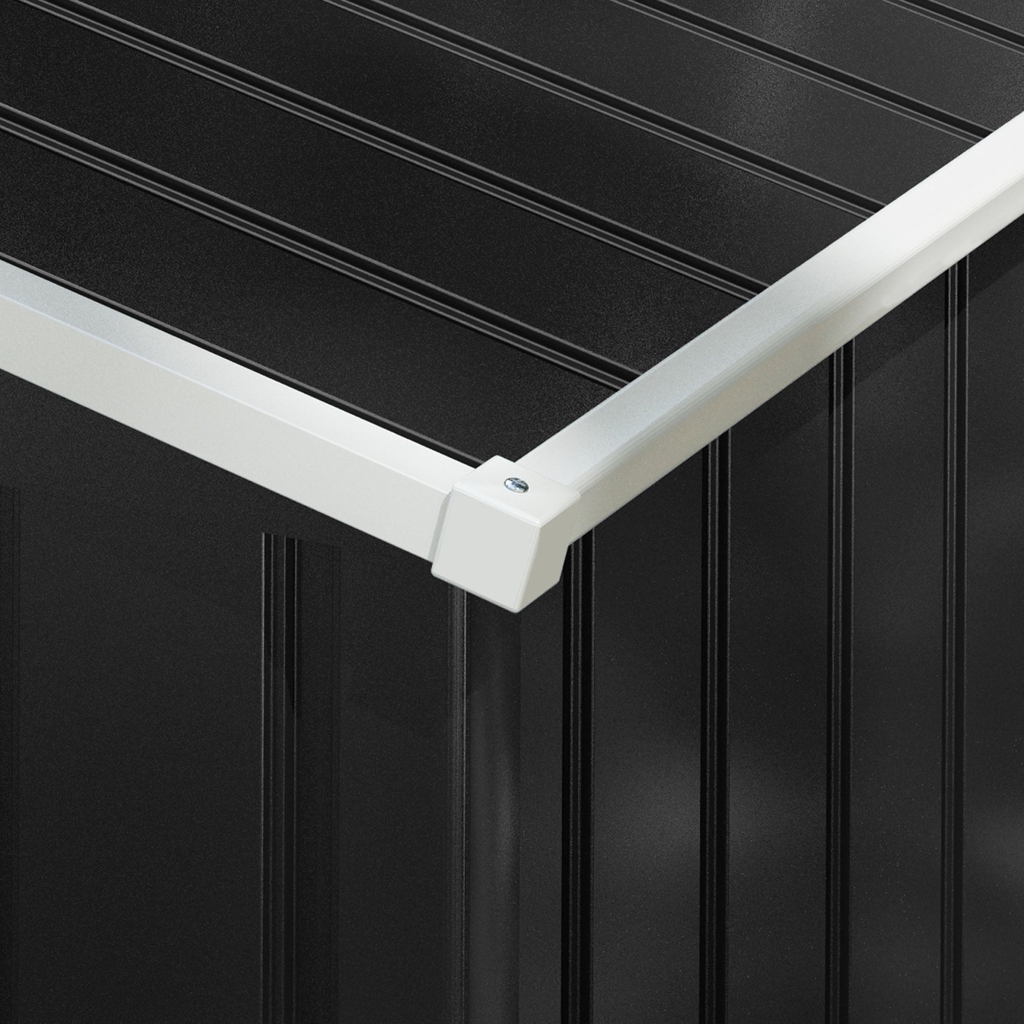 Outdoor Garden Shed 3.6m² 236x174x190 cm Gray Garden Shed with 2 Sliding Doors Sloping Roof and 4 Windows for Patio Terrace