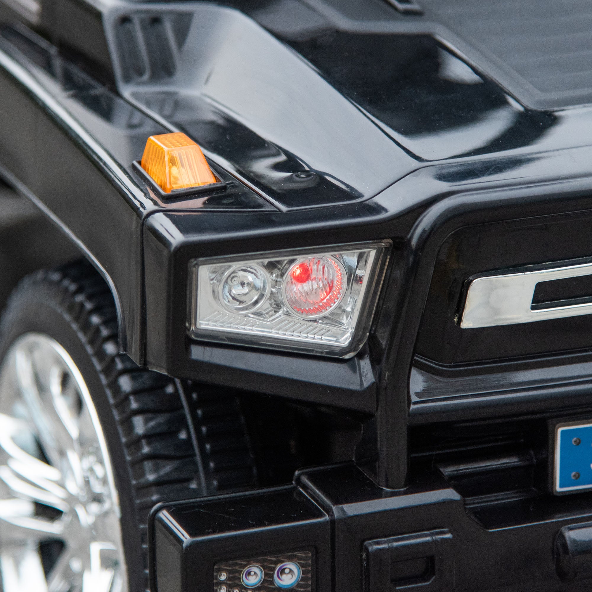 Off-Road Ride-On Toy Car for Children, Kids Car with Lights and Music, Age 18-36 Months, 68x30.5x41.5cm, Black