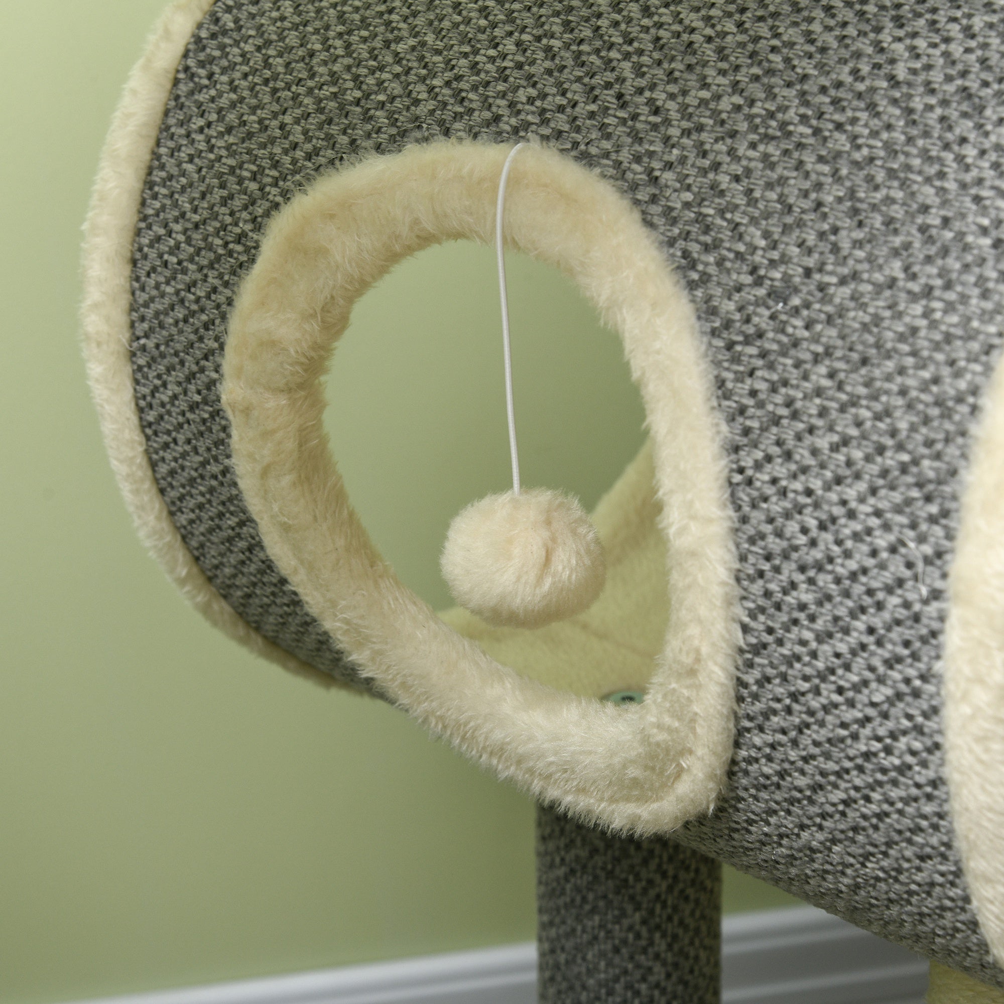 Scratching Tree 104 cm Cat Tree with Cat Cave, Cat Scratching Tree with Play Ball, Cat Tree with 2 Lounging Areas, Climbing Tree for Cats up to 5 kg, Cat Furniture, Sisal, Gray