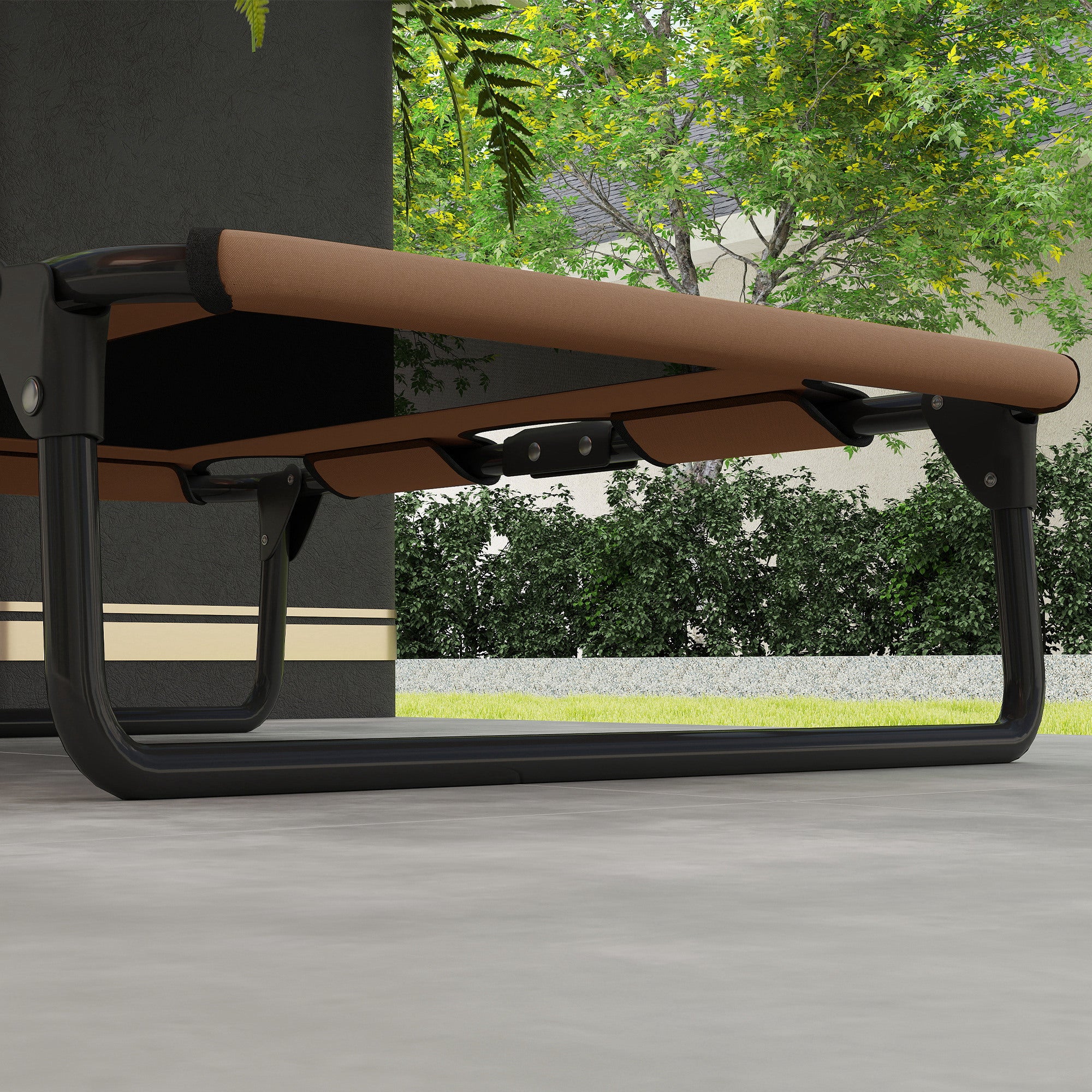 Elevated Dog Bed Foldable Pet Bed, Outdoor Dog Lounger with Mesh Design, Breathable, for Small and Medium Dogs Coffee Oxford 75 x 51 x 18 cm