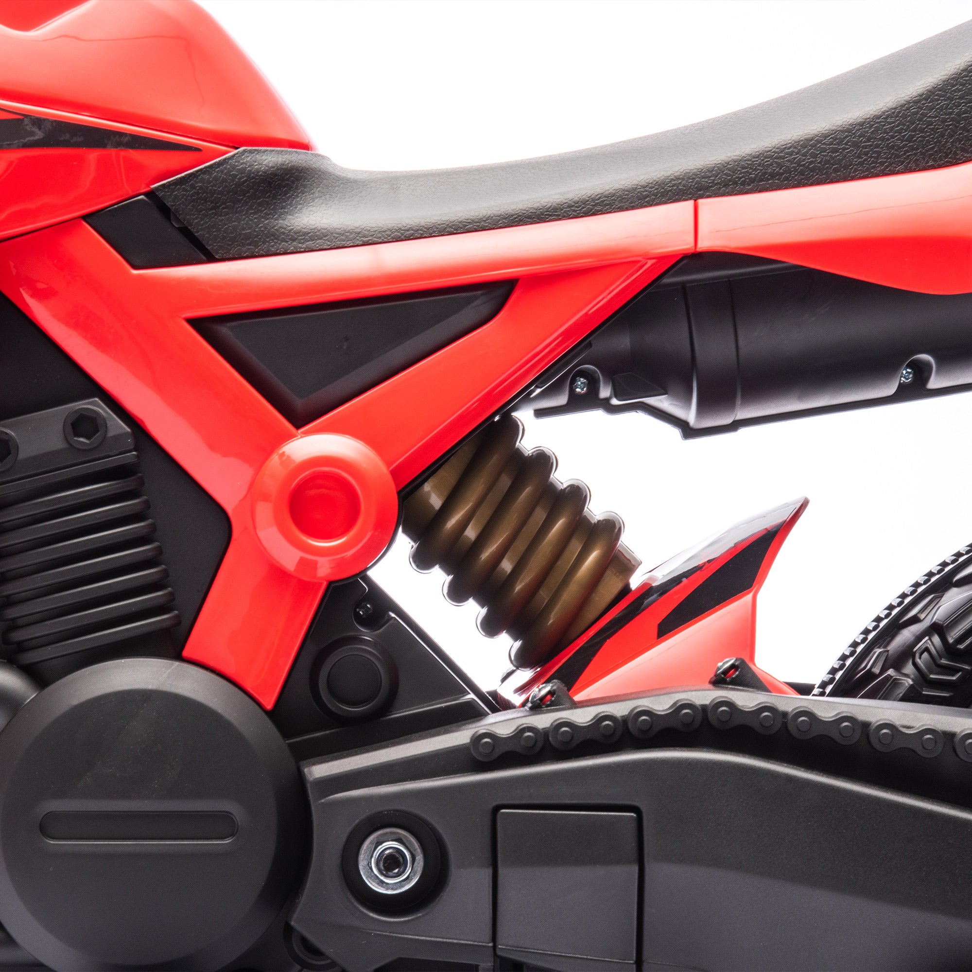 12V Electric Kids' Motorbike, Children's Motorcycle with Training Wheels, up to 3 km/h, Electric Motorcycle with Horn and Start Sound, Kids' Vehicle for 3-8 Years Kids, max. 30 kg, Red