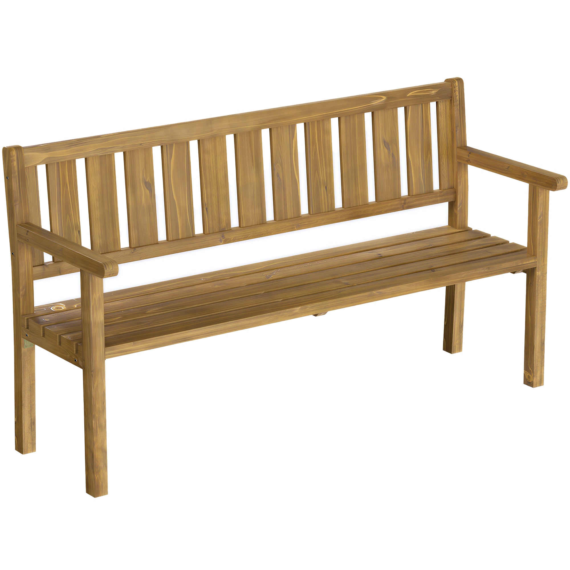 3-Seater Outdoor Wooden Bench, Weather-Resistant with Backrest & Armrests, 794 lb Capacity, Garden/Balcony/Terrace Bench – 65.7 x 22.4 x 36.6 in (167 x 57 x 93 cm), Teak