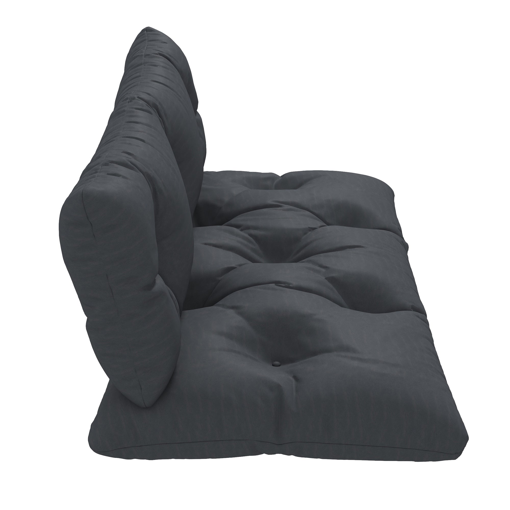 2 Seater Pallet Cushion 120cm x 60cm x 15cm Bench Cushion Seat Cushion with UV Protection Padded Waterproof Garden Bench Cushion for Bench Dark Gray