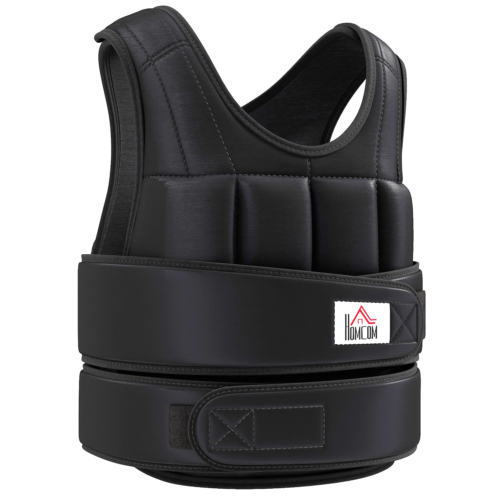 Adjustable Weighted Vest 20 Kg max. Removable Weight Oxford Fabric Exercise Boxing Black