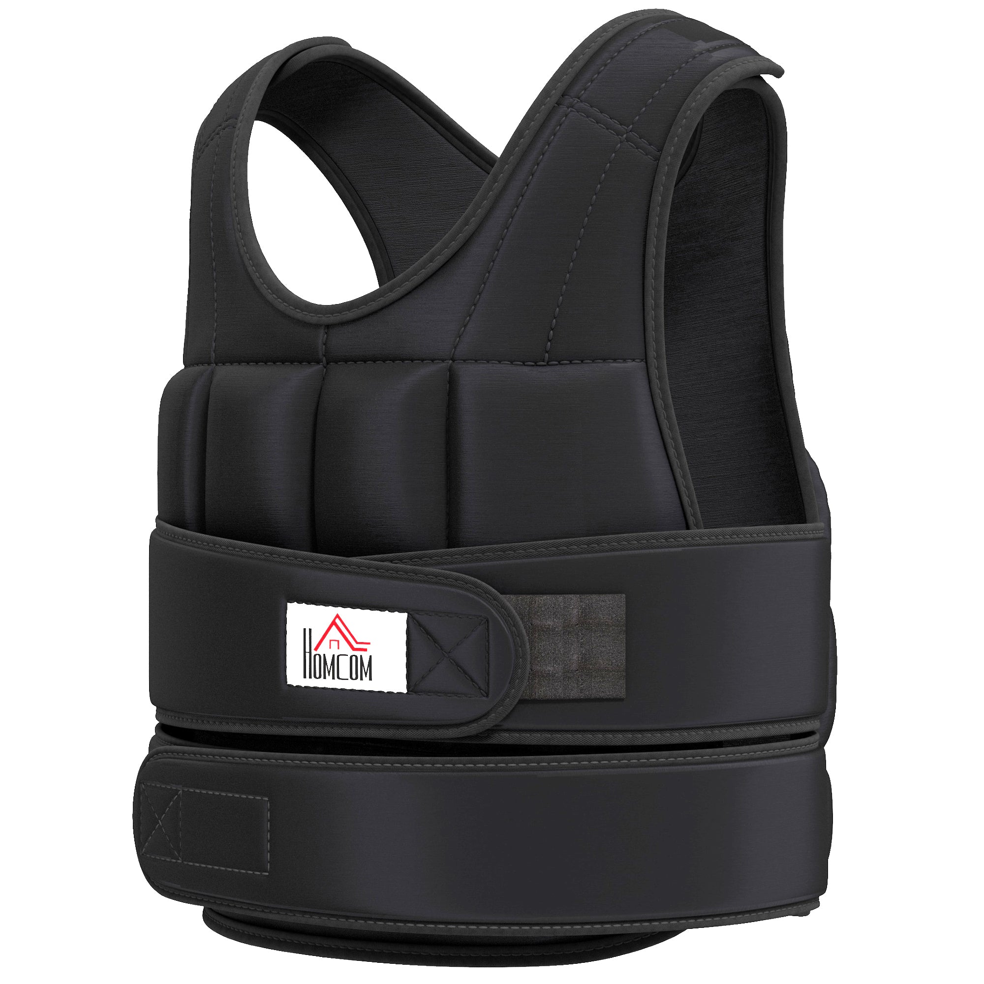 Adjustable Weighted Vest 20 Kg max. Removable Weight Oxford Fabric Exercise Boxing Black
