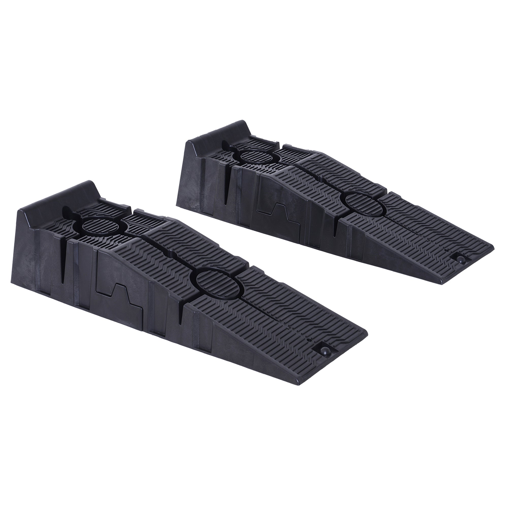 Plastic Loading Ramps for Cars, Access Ramps, 2 Pieces, 2.5 Ton Capacity, 91 x 30 x 21 cm, Black