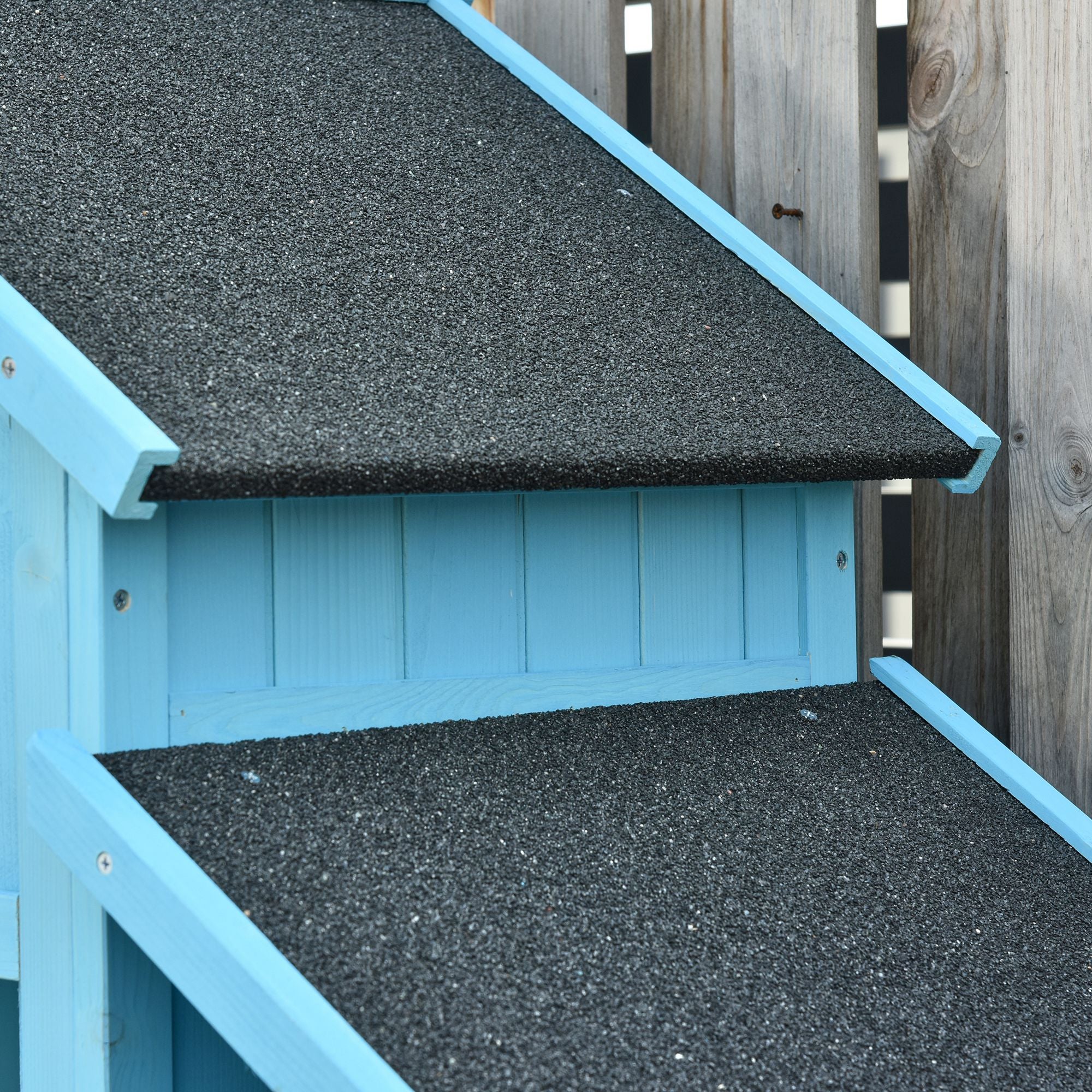 Garden House Equipment Shed with Firewood Storage Rack Equipment Shed with 3 Shelves Asphalt Roof Fir Wood Sky Blue 130 x 54.5 x 180 cm