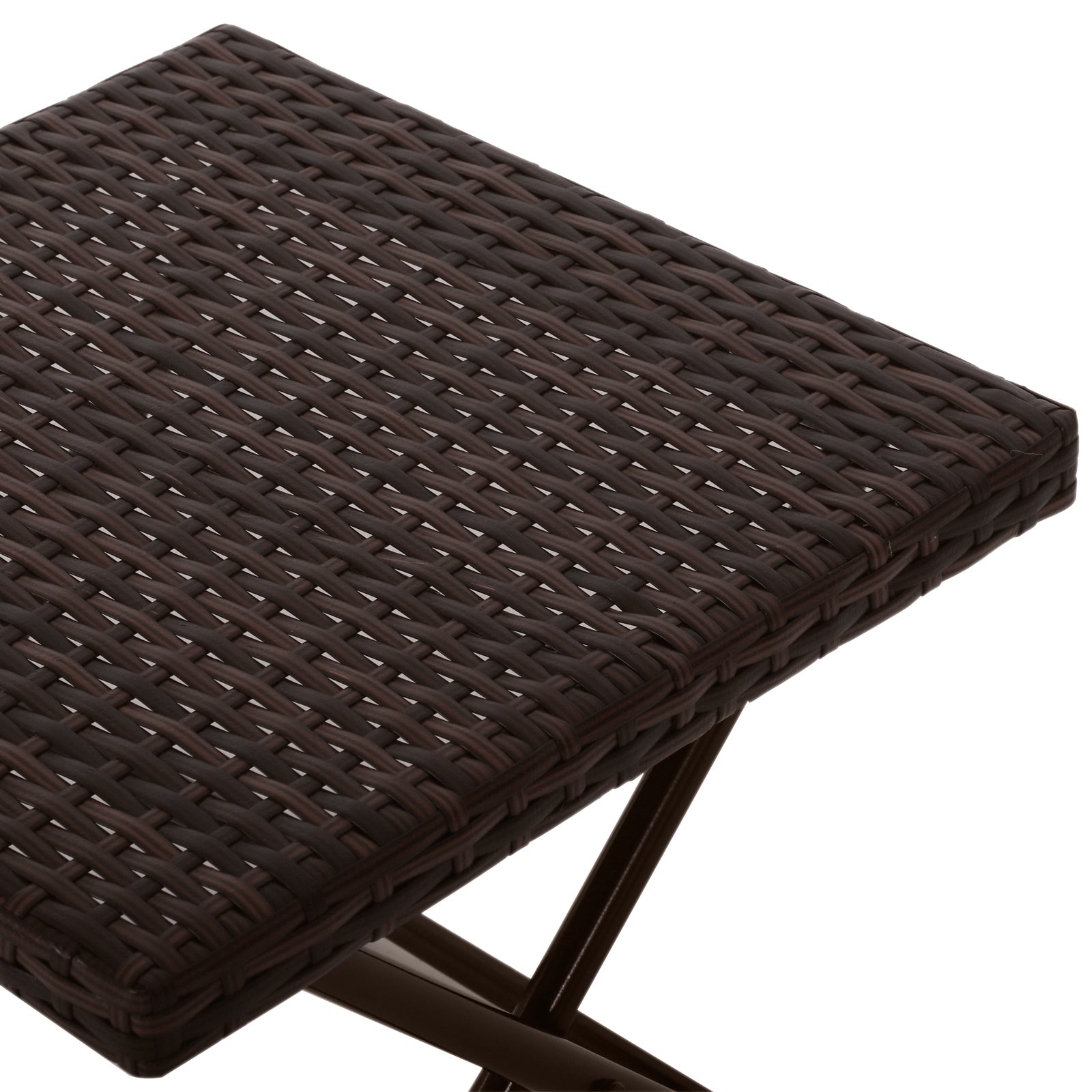 Side Table made of Poly Rattan Folding Coffee Table Couch Table Tray Balcony Table Garden Table Sofa Table Tea Table Garden Furniture Rattan Table for Garden Terrace Balcony, 40x40x40cm Brown