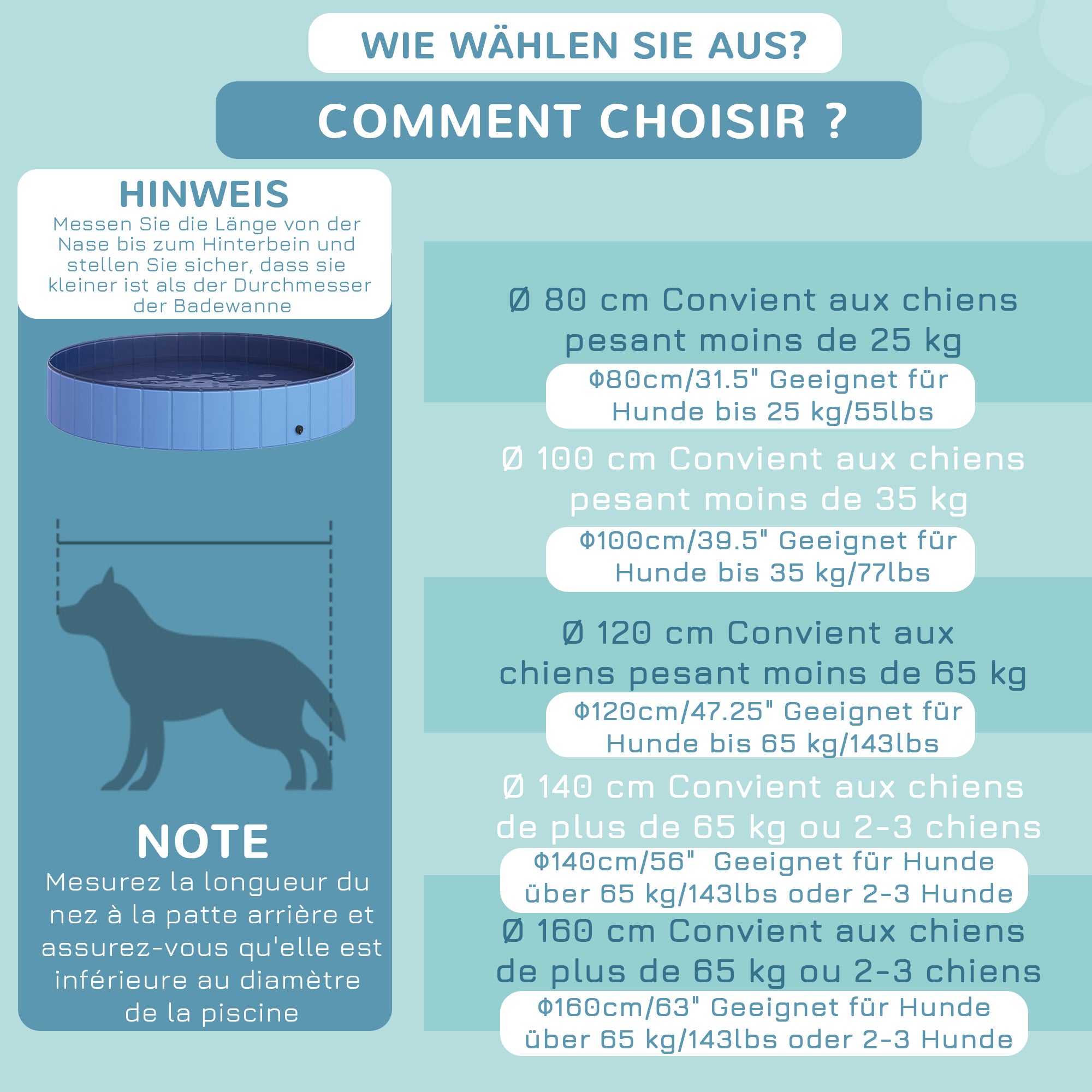 Foldable Dog Bath Tub Dog Pool Paddling Pool Swimming Pool Water Basin for Dogs and Cats Swimming Pool Plastic+Wood Blue Ø120 x H30 cm