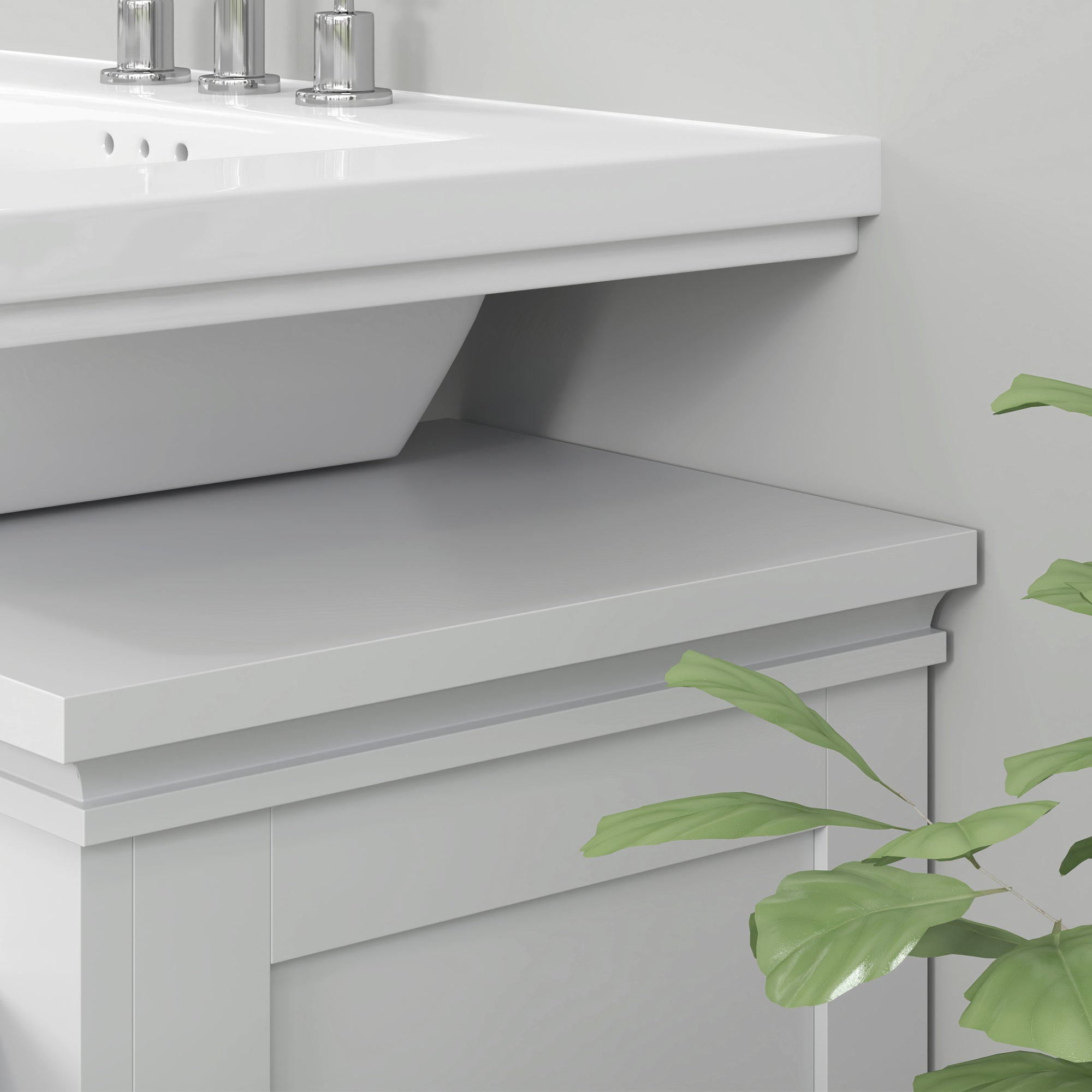 Under Sink Cabinet Modern Bathroom Vanity Unit with Adjustable Shelf and Magnetic Doors 60x30x60 cm White