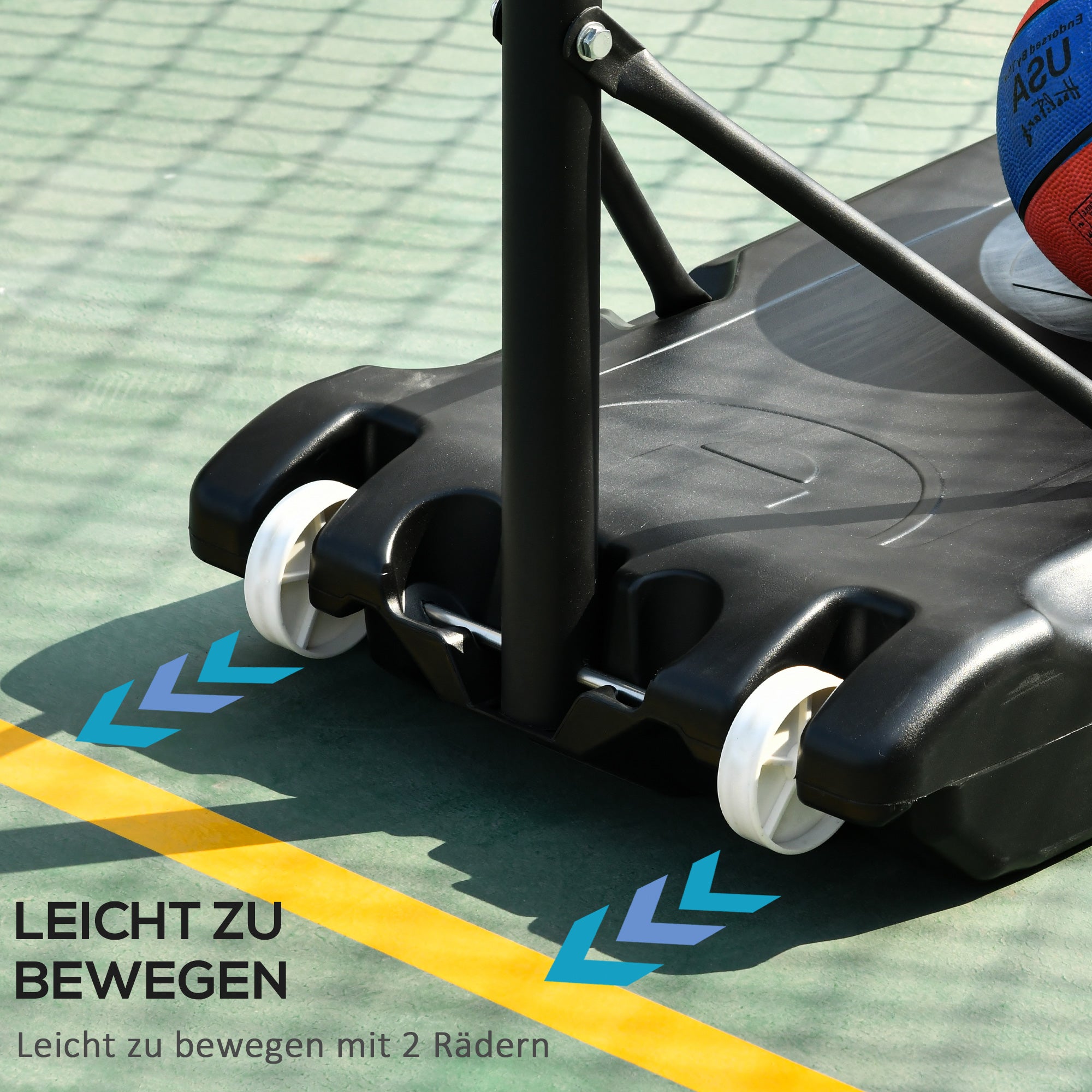 Basketball Stand with Wheels 83x55cm Backboard, Portable Basketball Hoop with Stand, adjustable Hoop Height 156 to 210 cm, Basketball System for Kids Teenagers, for Outdoor Use