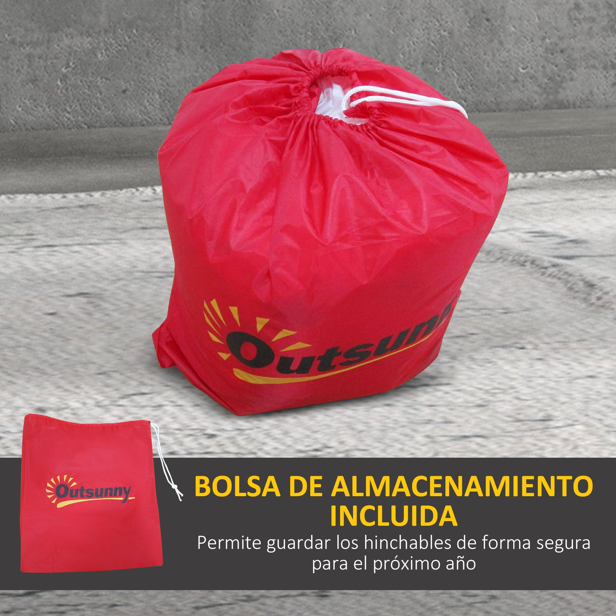 Inflatable Santa Claus with Gift Bag Coming out of a Chimney Christmas Inflatable Decoration with LED Lights for Outdoor Red