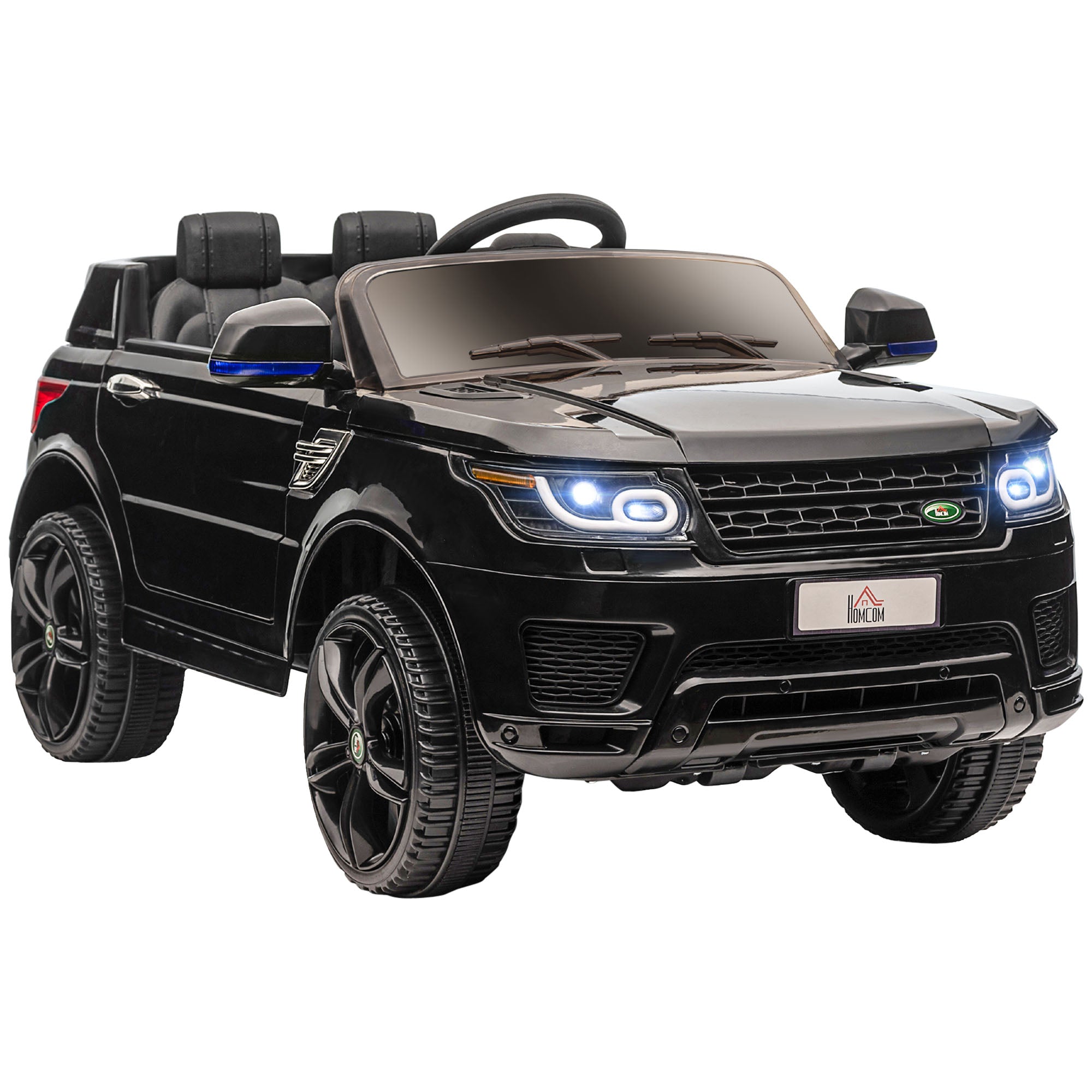 Kids Electric Car 12V Children's Vehicle with 2.4 GHz Remote Control, 2 Motors, Kids Car with Soft Start, Horn, Headlights, Electric Vehicle 5 km/h, for 3-5 Years Old Kids, Black