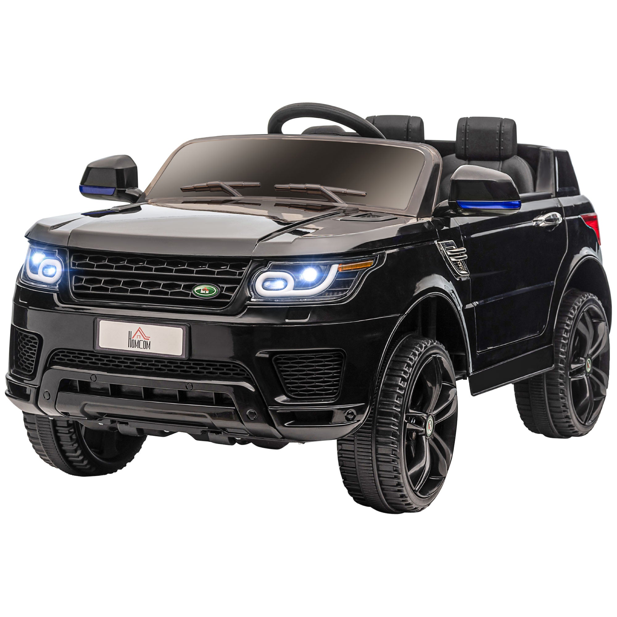 Kids Electric Car 12V Children's Vehicle with 2.4 GHz Remote Control, 2 Motors, Kids Car with Soft Start, Horn, Headlights, Electric Vehicle 5 km/h, for 3-5 Years Old Kids, Black