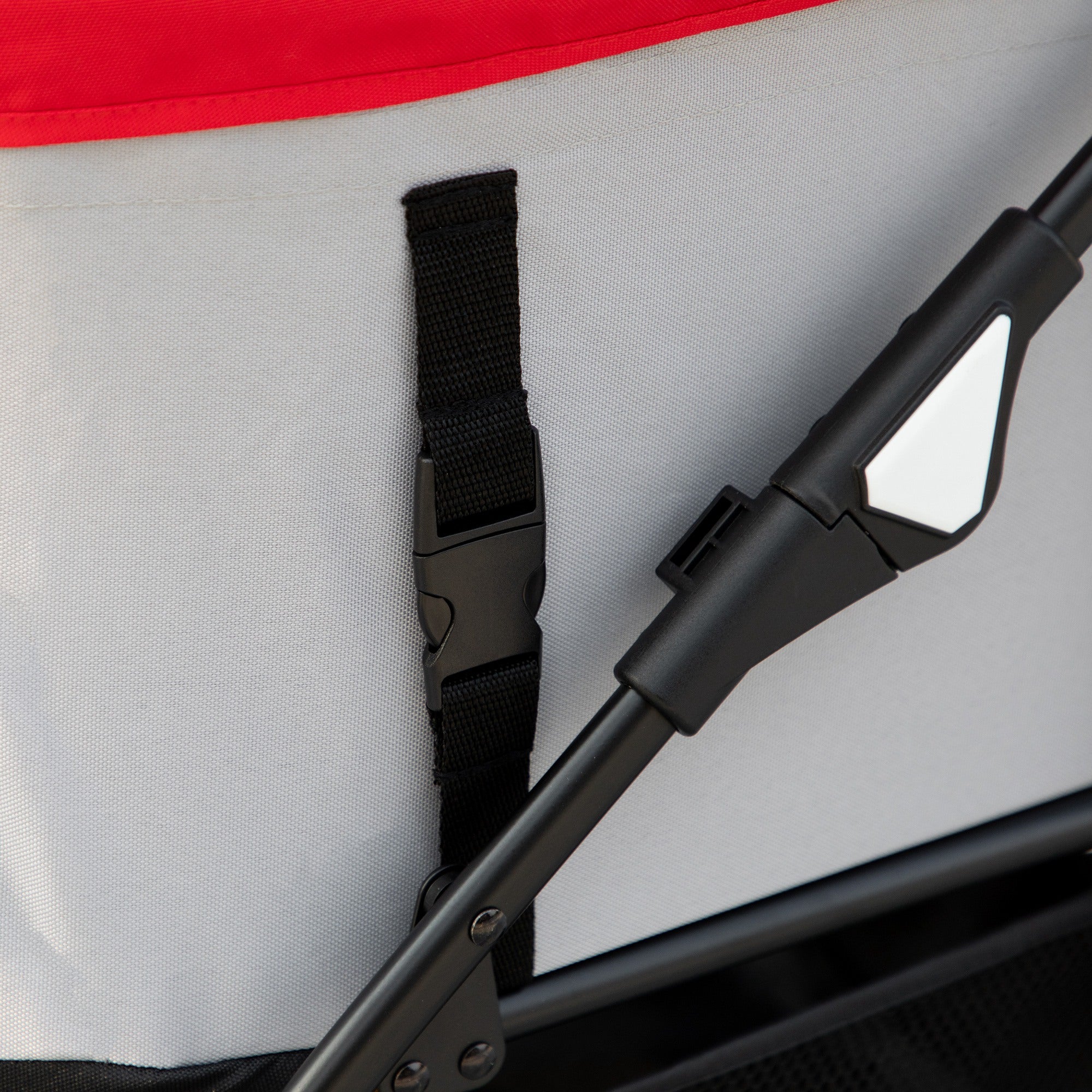 Folding 3-in-1 Pet Stroller for Small Dogs with Detachable Wagon, Storage Basket, Safety Straps, and Cushion Load 15 kg Red