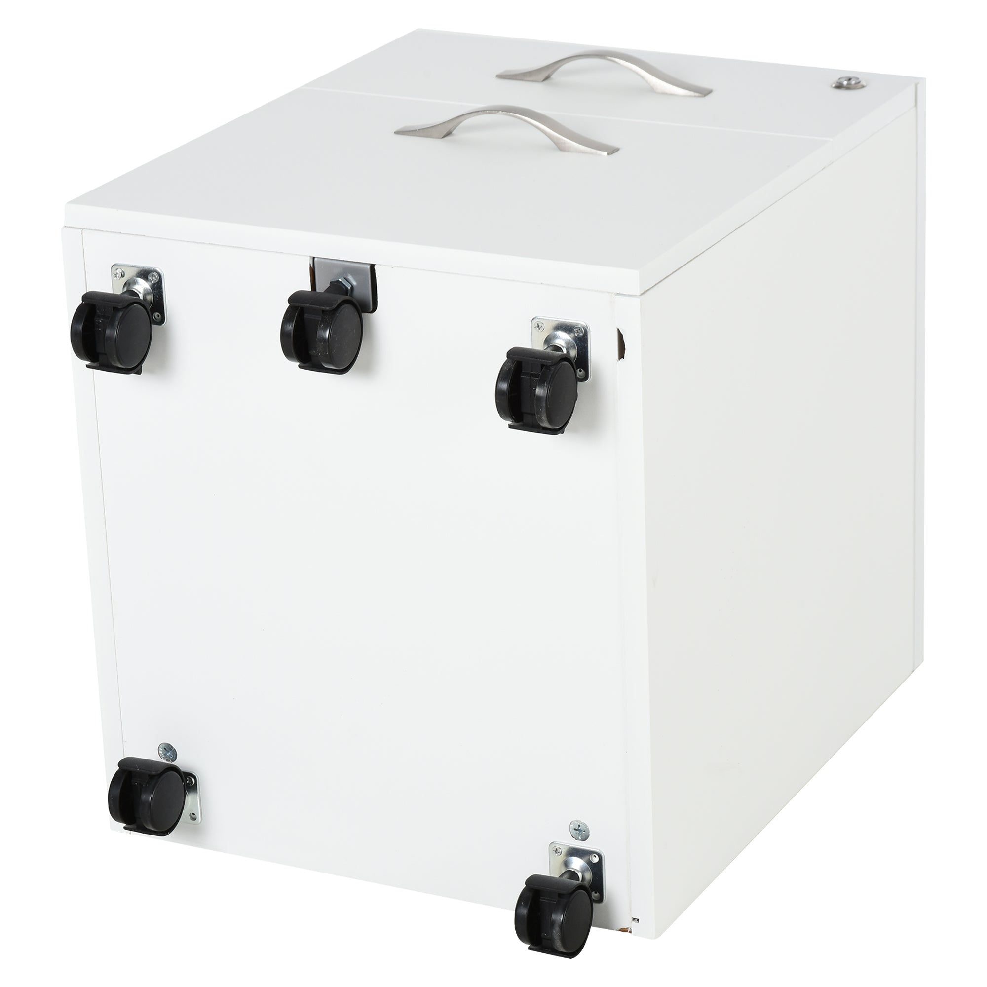 Office Drawer with Wheels Filing Cabinet with 2 Drawers Key and Hanging Rail Office Study Modern Design 40x45.5x52.5 cm White