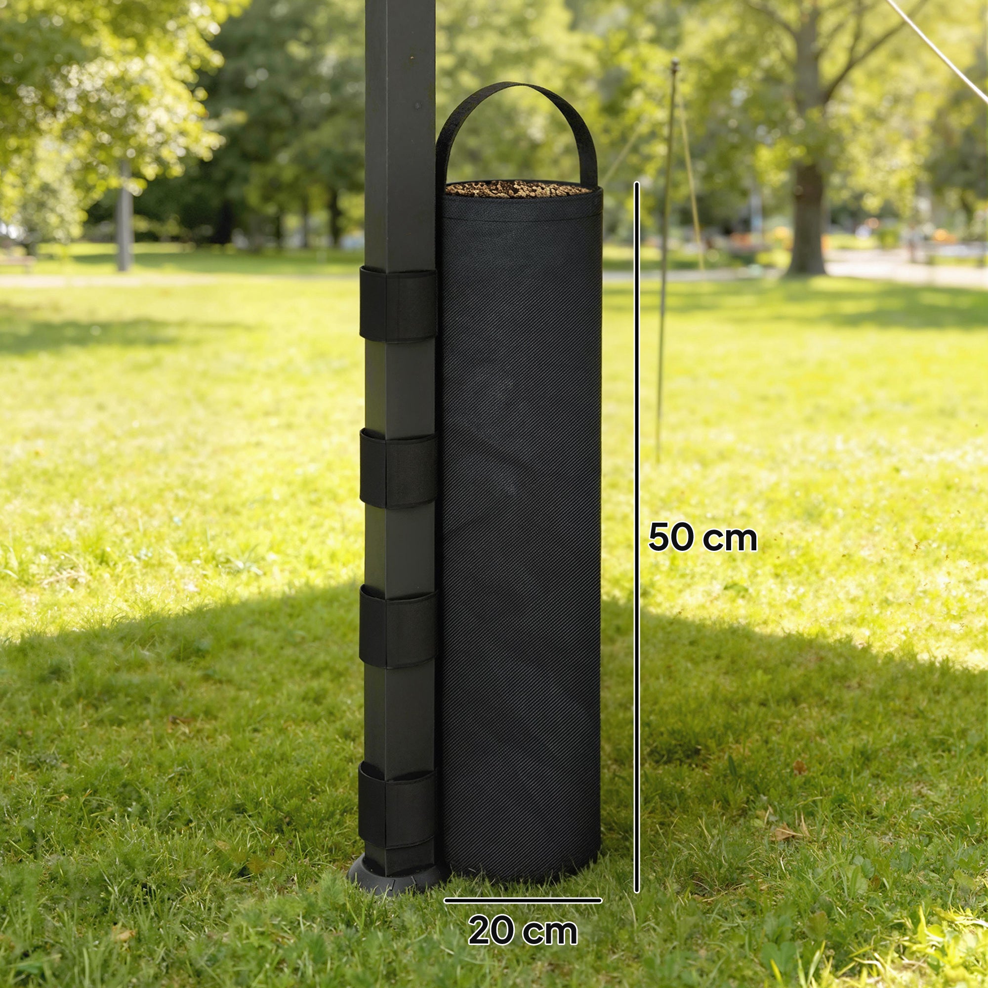 Pack of 8 Canopy Weight Bags – 600D Oxford Fabric Sand Bags for Pavilion/Gazebo, Fillable (Sand Not Included), Black