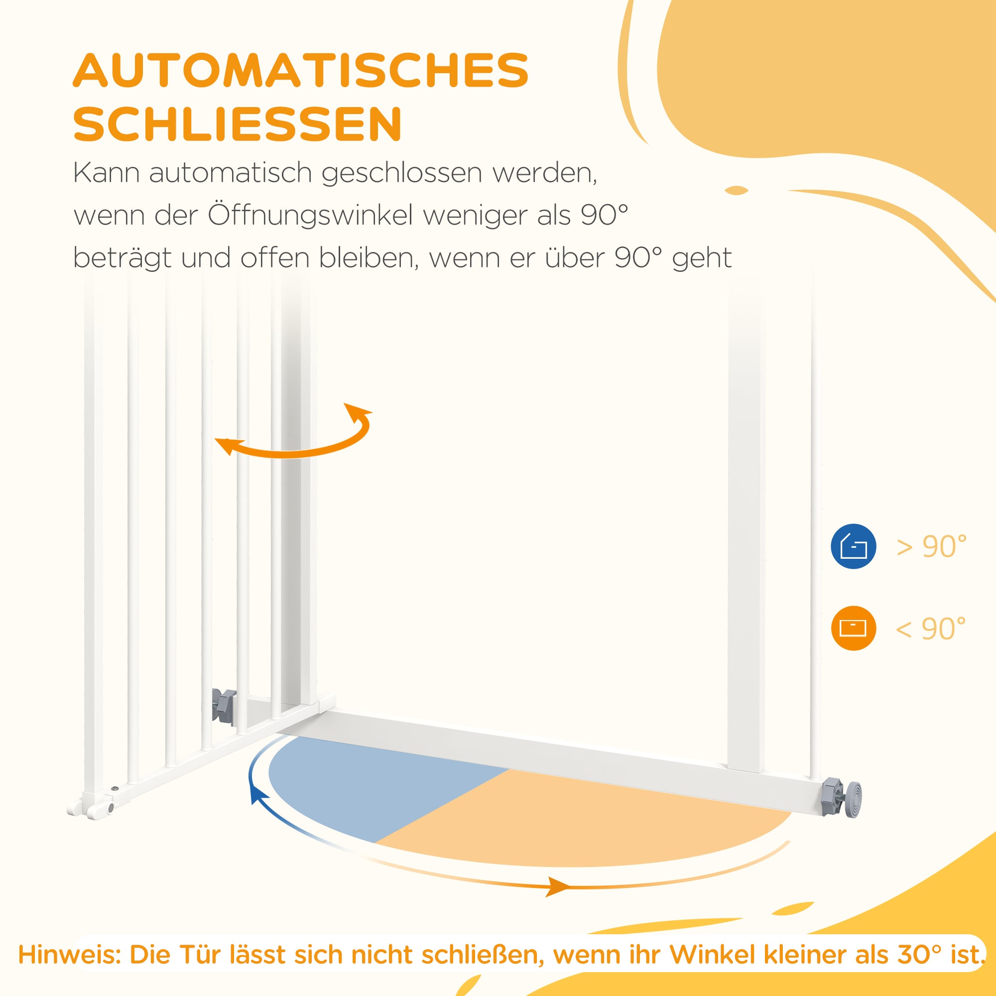 Door Guard Stair Guard Door Guard without Drilling Stair Guard for Widths 74-80 cm Swivel Metal White