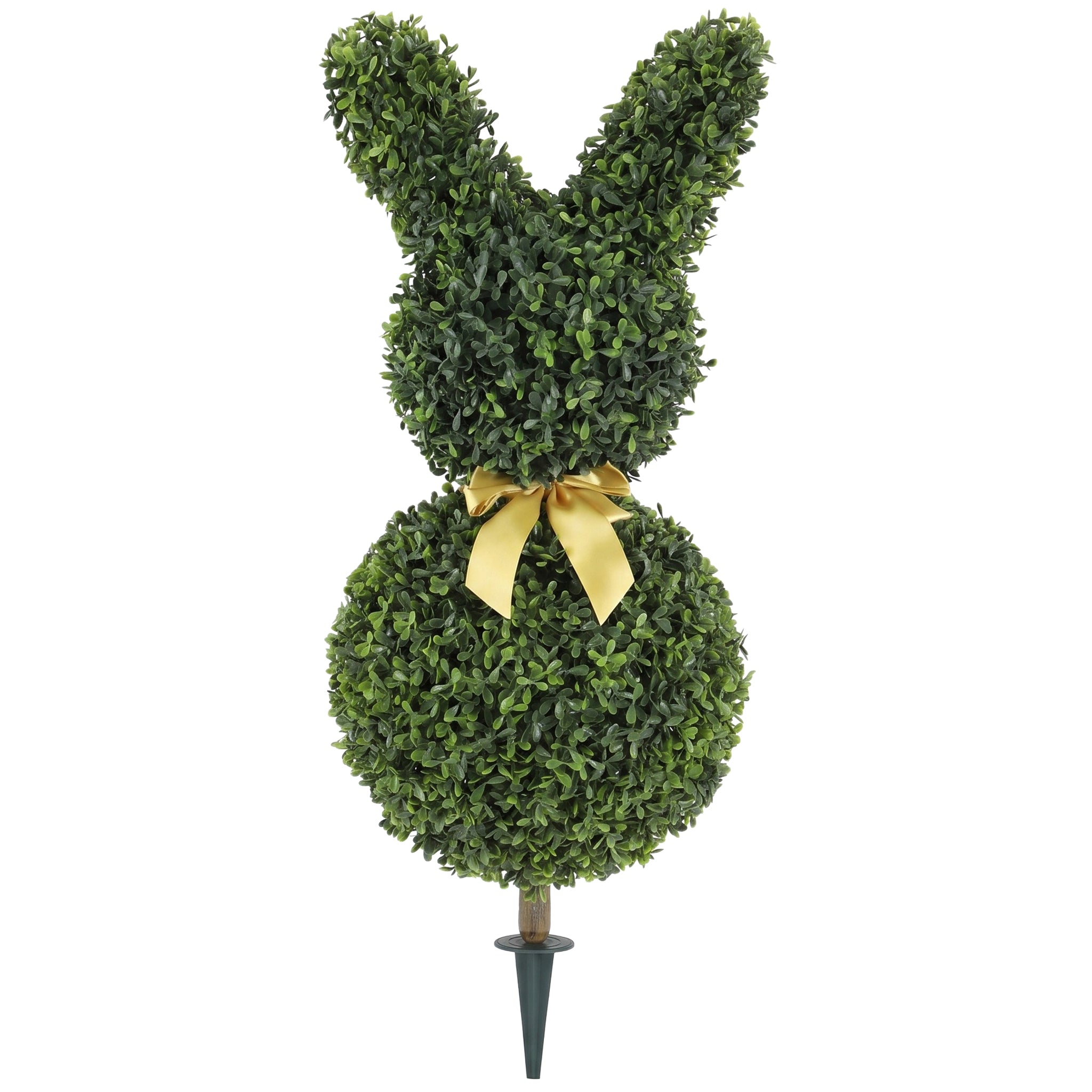 Rabbit-Shaped Artificial Boxwood Topiary, 32.7 in (83 cm) – Faux Plant with Ground Stake for Living Room, Bedroom, Office & Garden