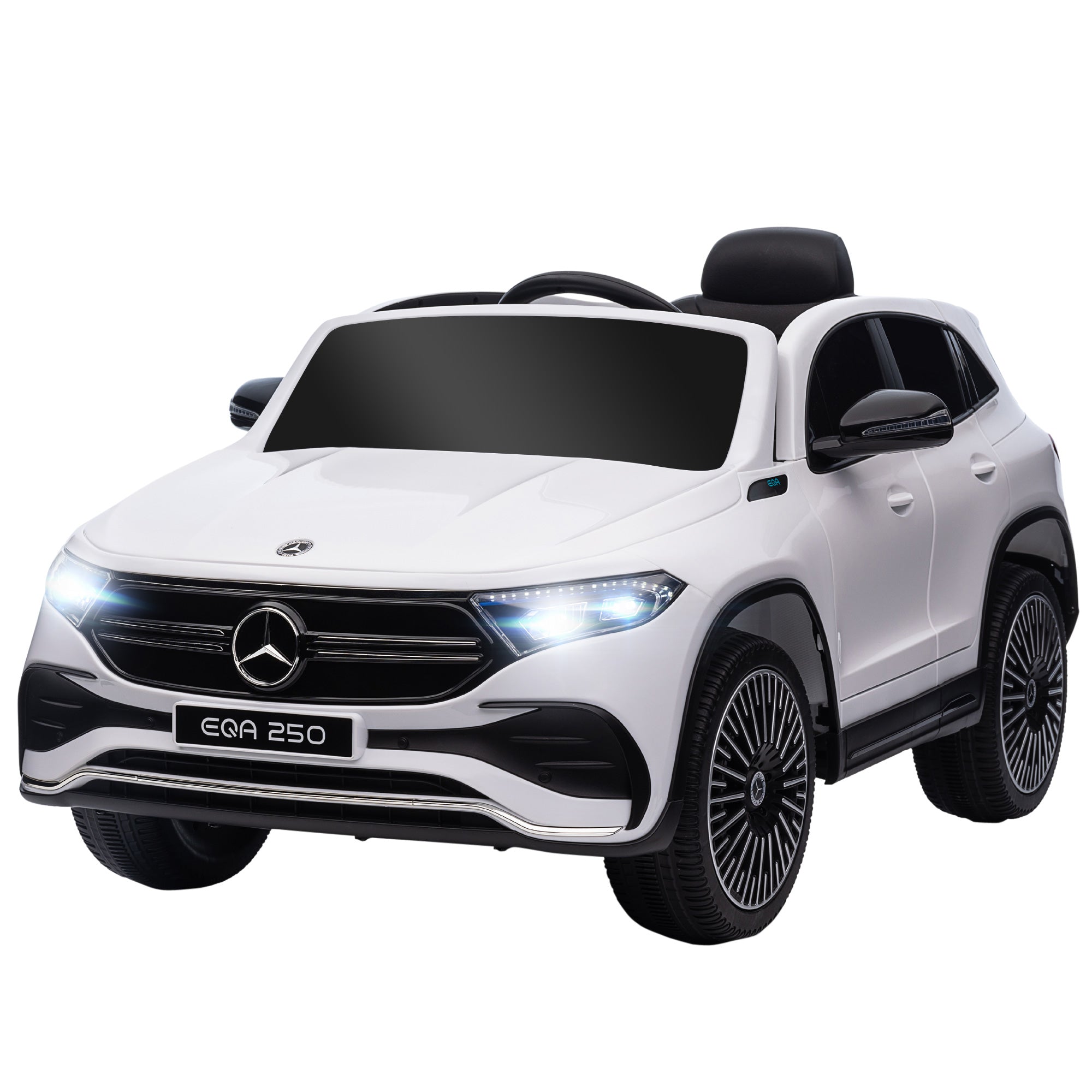 Kids Electric Car Mercedes-Benz EQA 12V Battery-Powered Car with Remote Control Music Horn Speed 3-8 km/h for Kids 3-8 Years White 111.5x69x52.5 cm