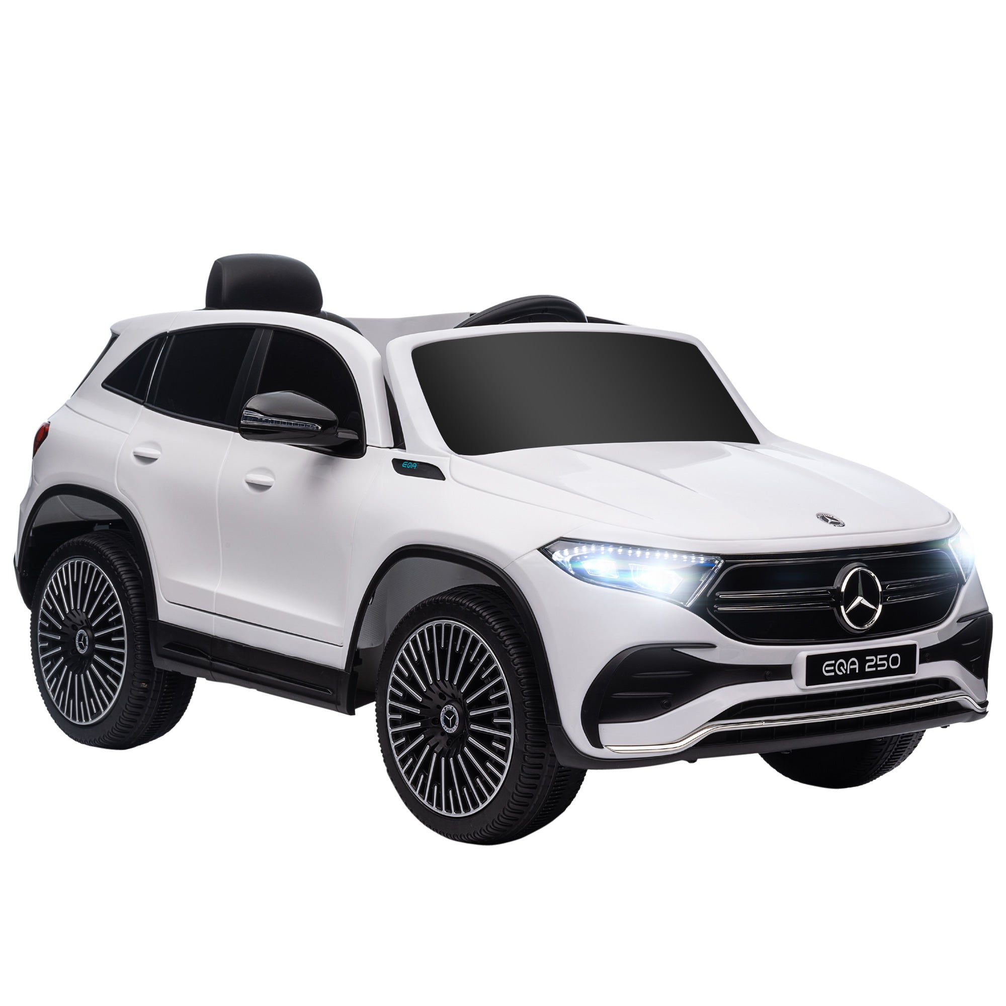Kids Electric Car Mercedes-Benz EQA 12V Battery-Powered Car with Remote Control Music Horn Speed 3-8 km/h for Kids 3-8 Years White 111.5x69x52.5 cm
