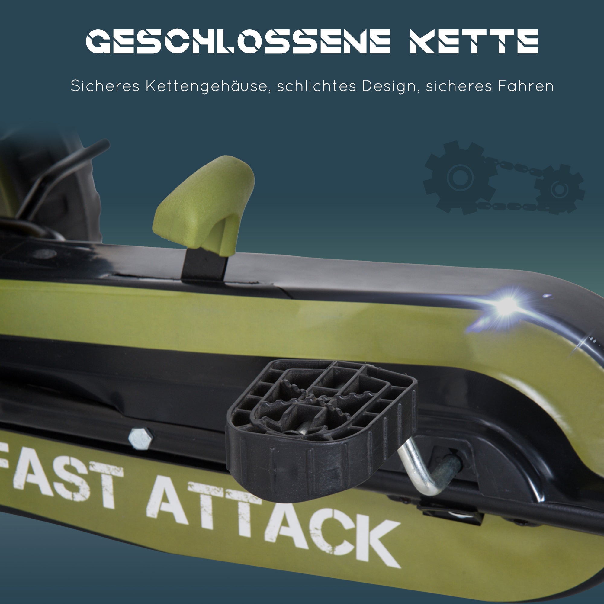 Go Kart Pedal Car with Hand Brake Children's Vehicle Kettcar Pedal Car with Adjustable Seat from 3 Years Green 105 x 54 x 61cm