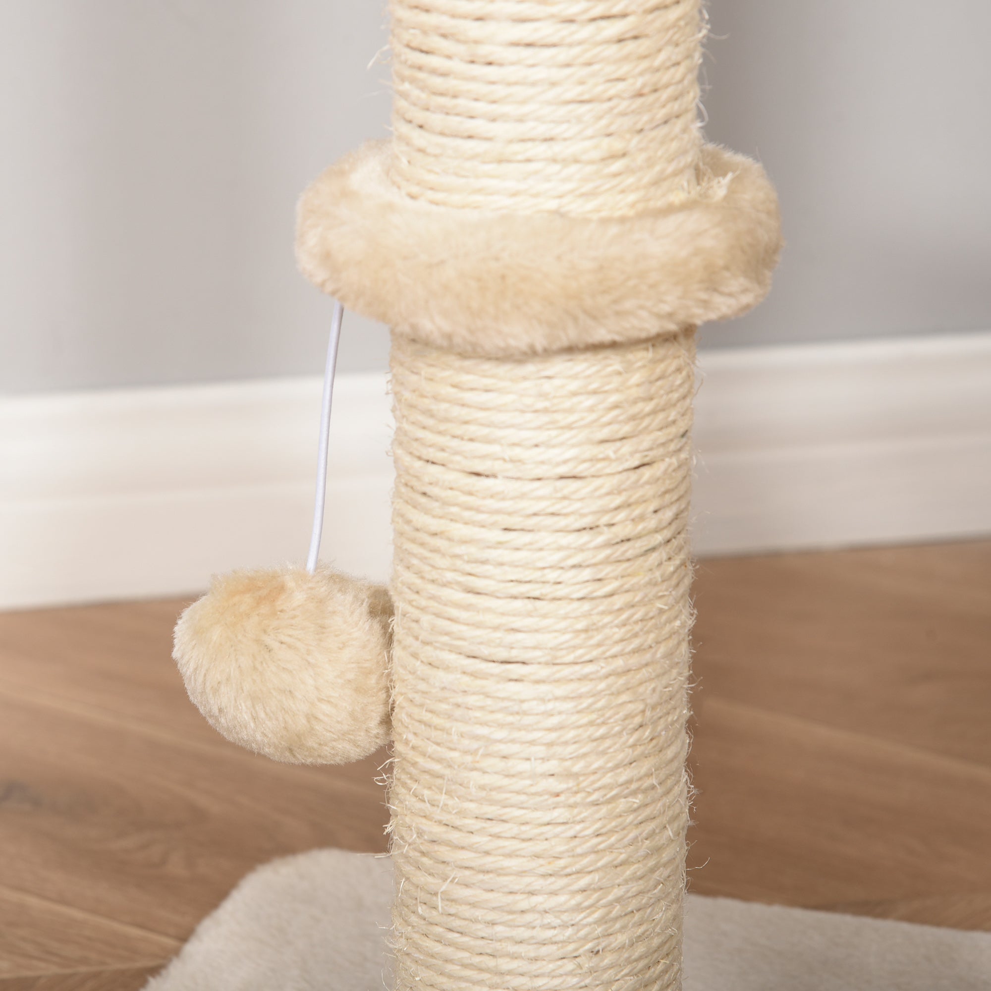 100 cm Cat Tree with Cave, Play Ball, Sisal Posts, Platform, Multi-Level Cat Scratching Tree, Climbing Tree, for Medium-Sized Cats, Beige