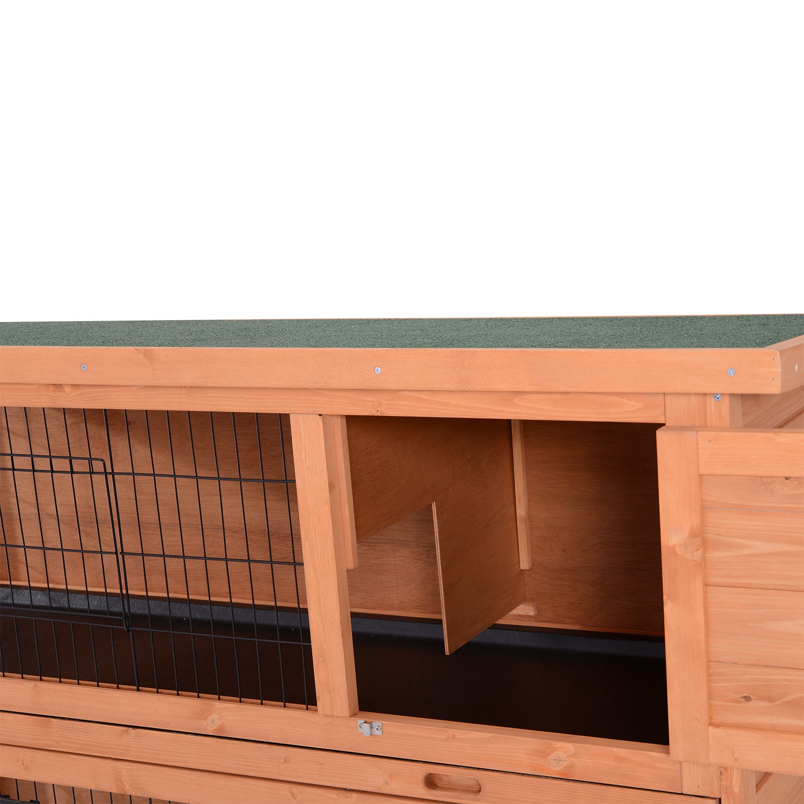 Small Animal Hutch Small Animal Cage Small Animal House Guinea Pig Hutch Double-storey Fir Wood Orange 136.4cm x 50cm x 93cm