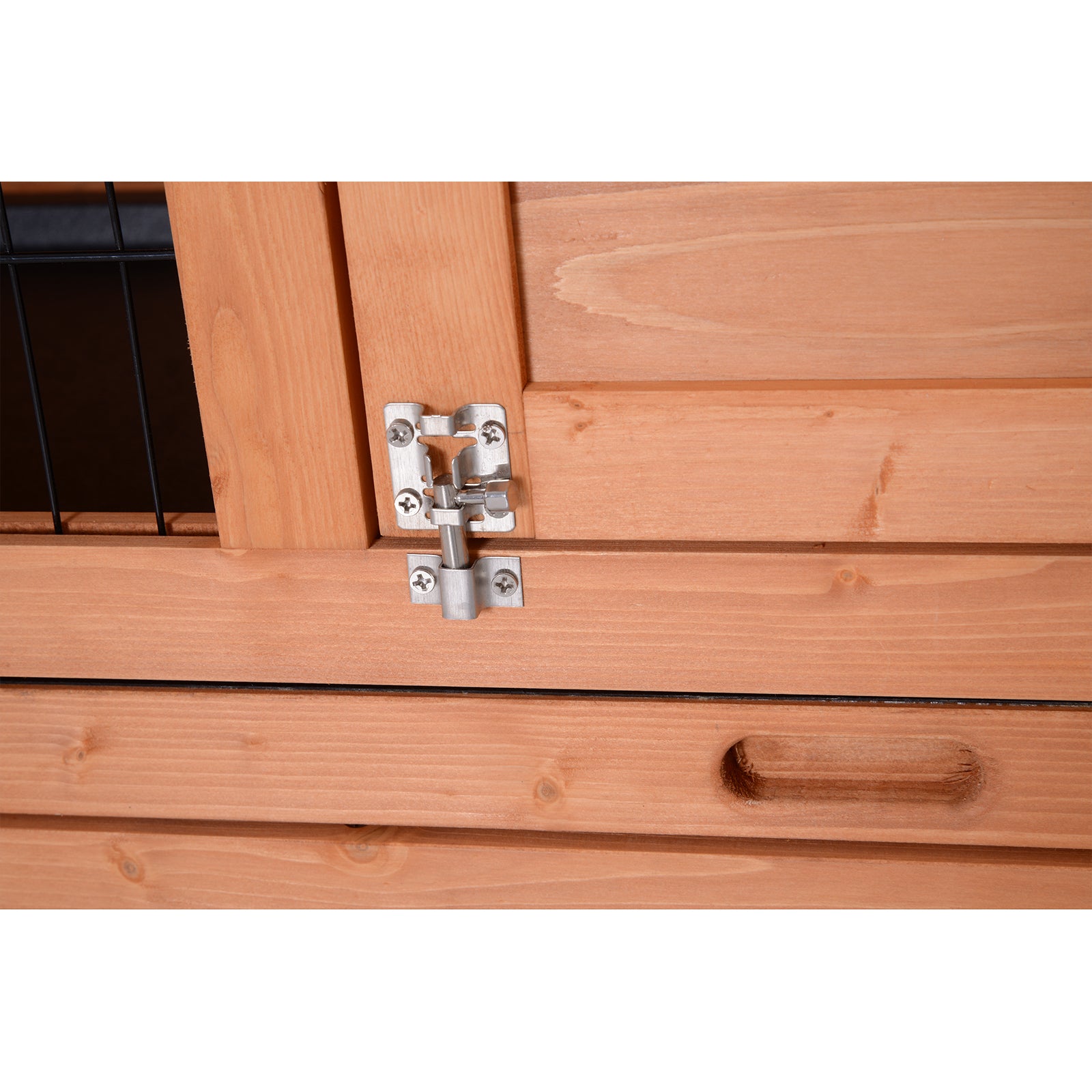 Small Animal Hutch Small Animal Cage Small Animal House Guinea Pig Hutch Double-storey Fir Wood Orange 136.4cm x 50cm x 93cm